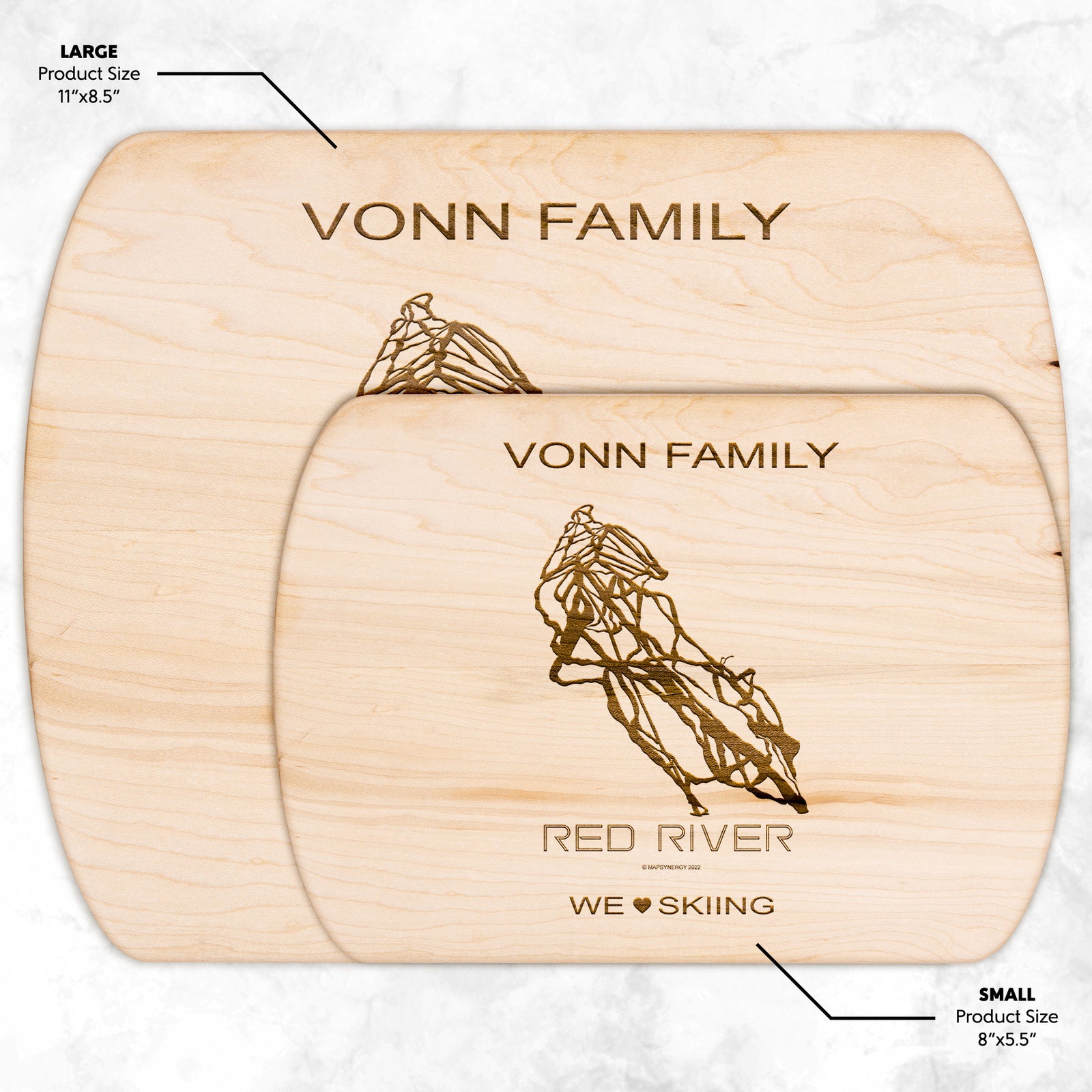 PERSONALIZED Red River , New Mexico SKI TRAIL MAP CUTTING BOARD