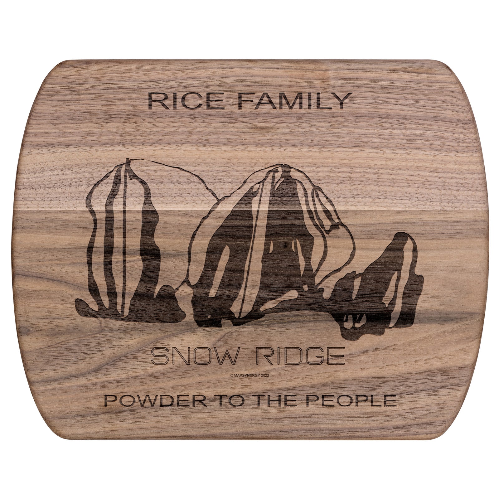 PERSONALIZED SNOW RIDGE, NEW YORK SKI TRAIL MAP CUTTING BOARD