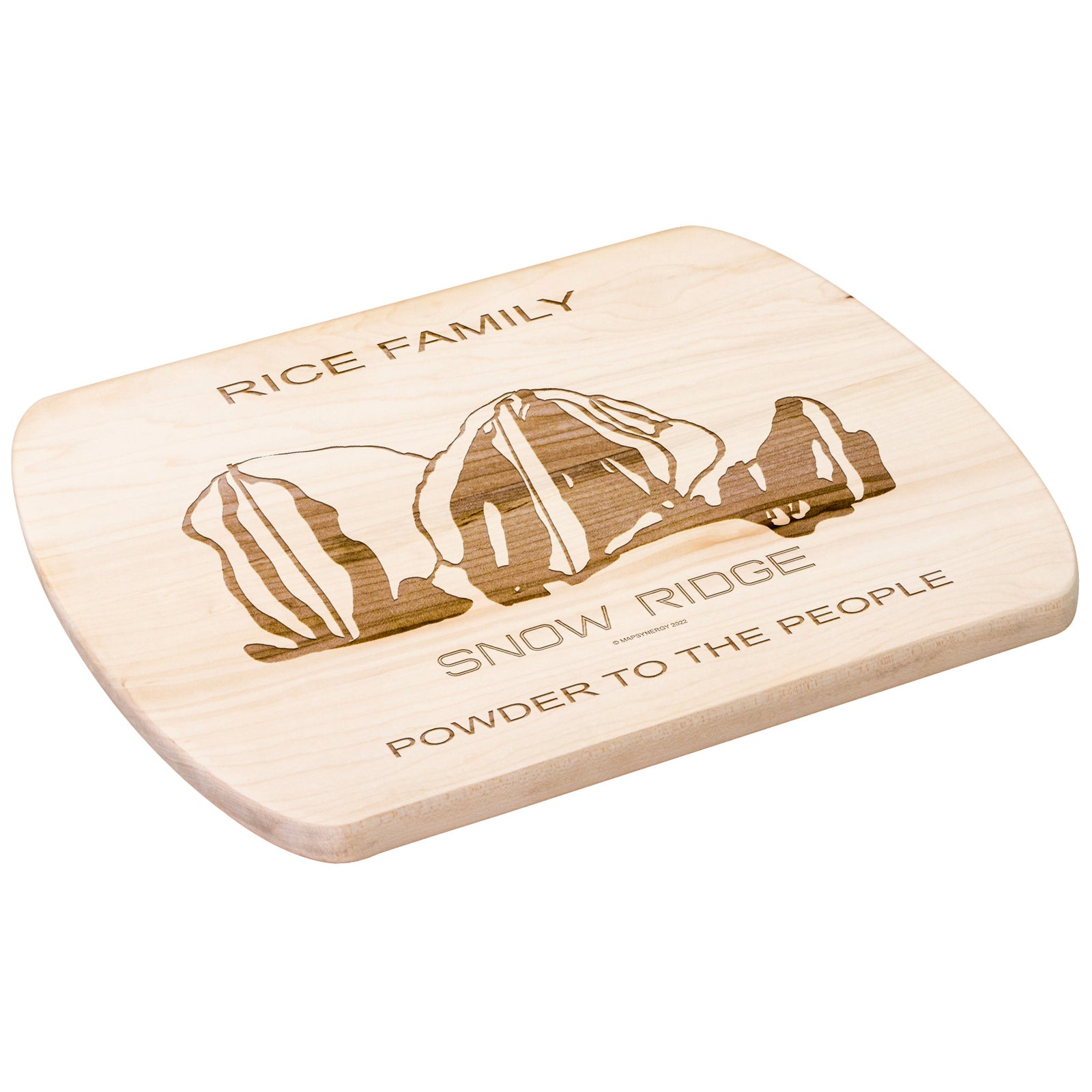 PERSONALIZED SNOW RIDGE, NEW YORK SKI TRAIL MAP CUTTING BOARD