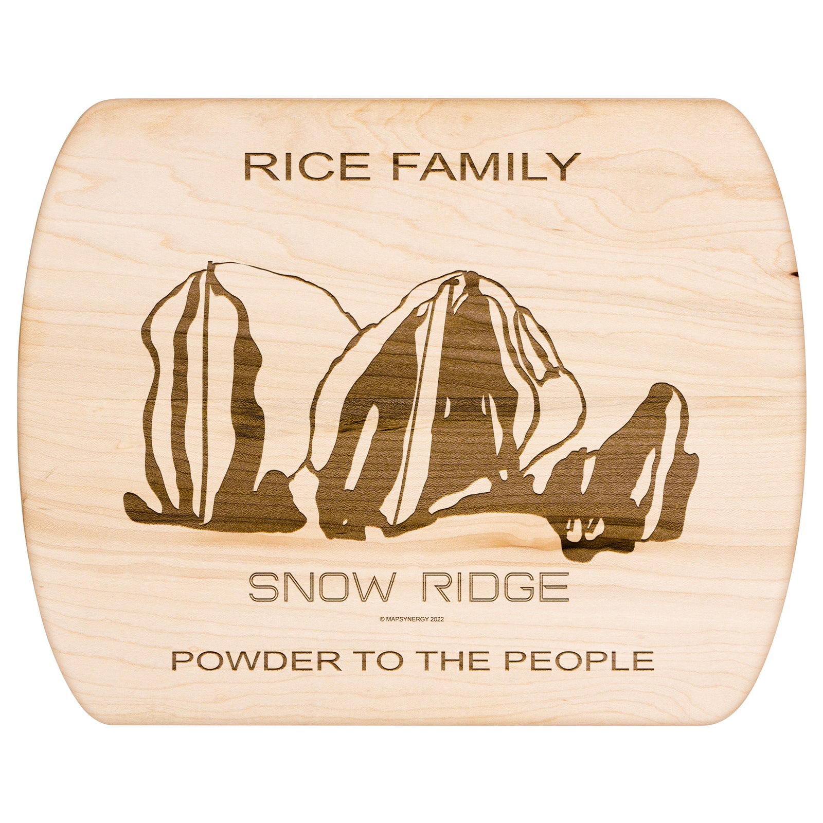 PERSONALIZED SNOW RIDGE, NEW YORK SKI TRAIL MAP CUTTING BOARD