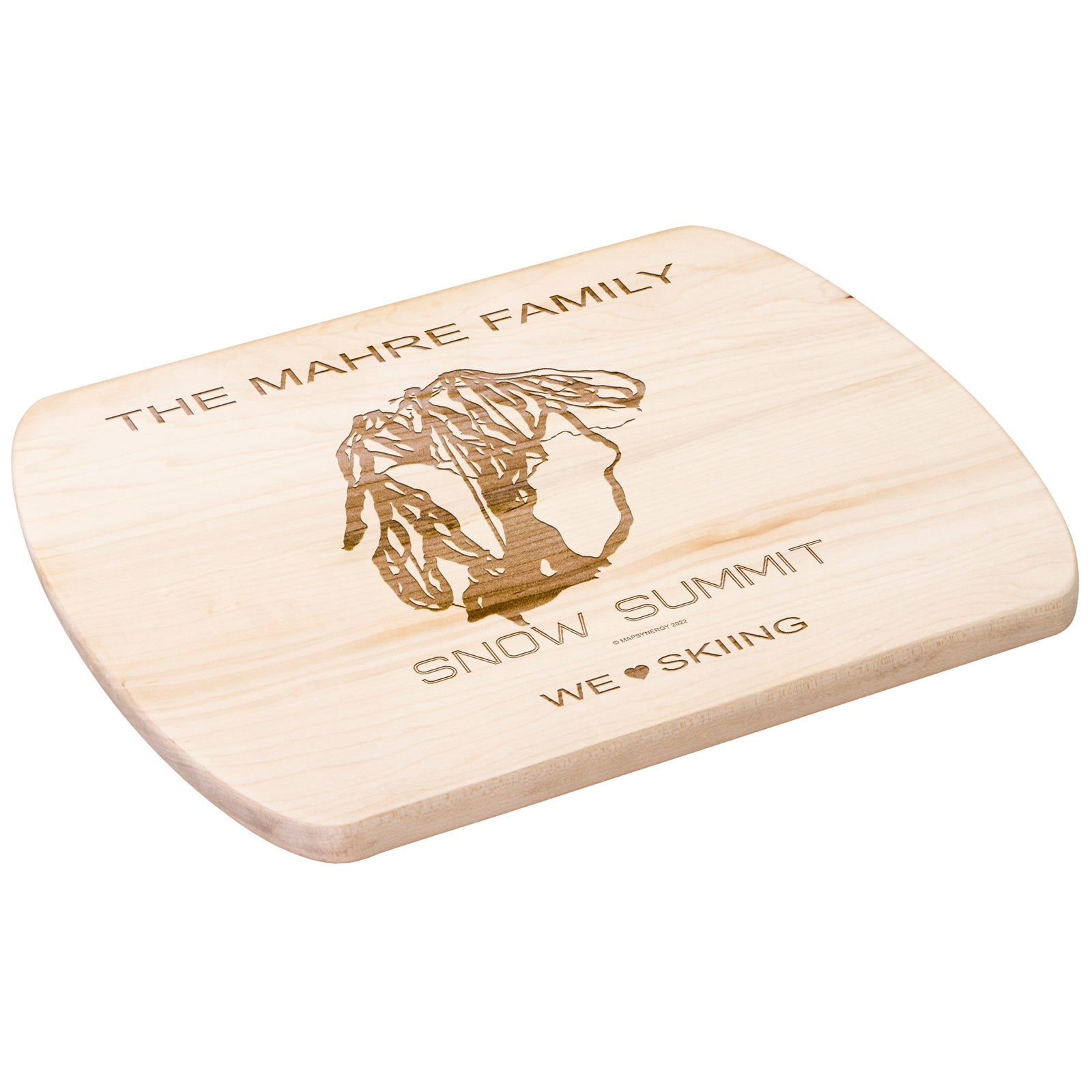 PERSONALIZED SNOW SUMMIT, CALIFORNIA SKI TRAIL MAP CUTTING BOARD