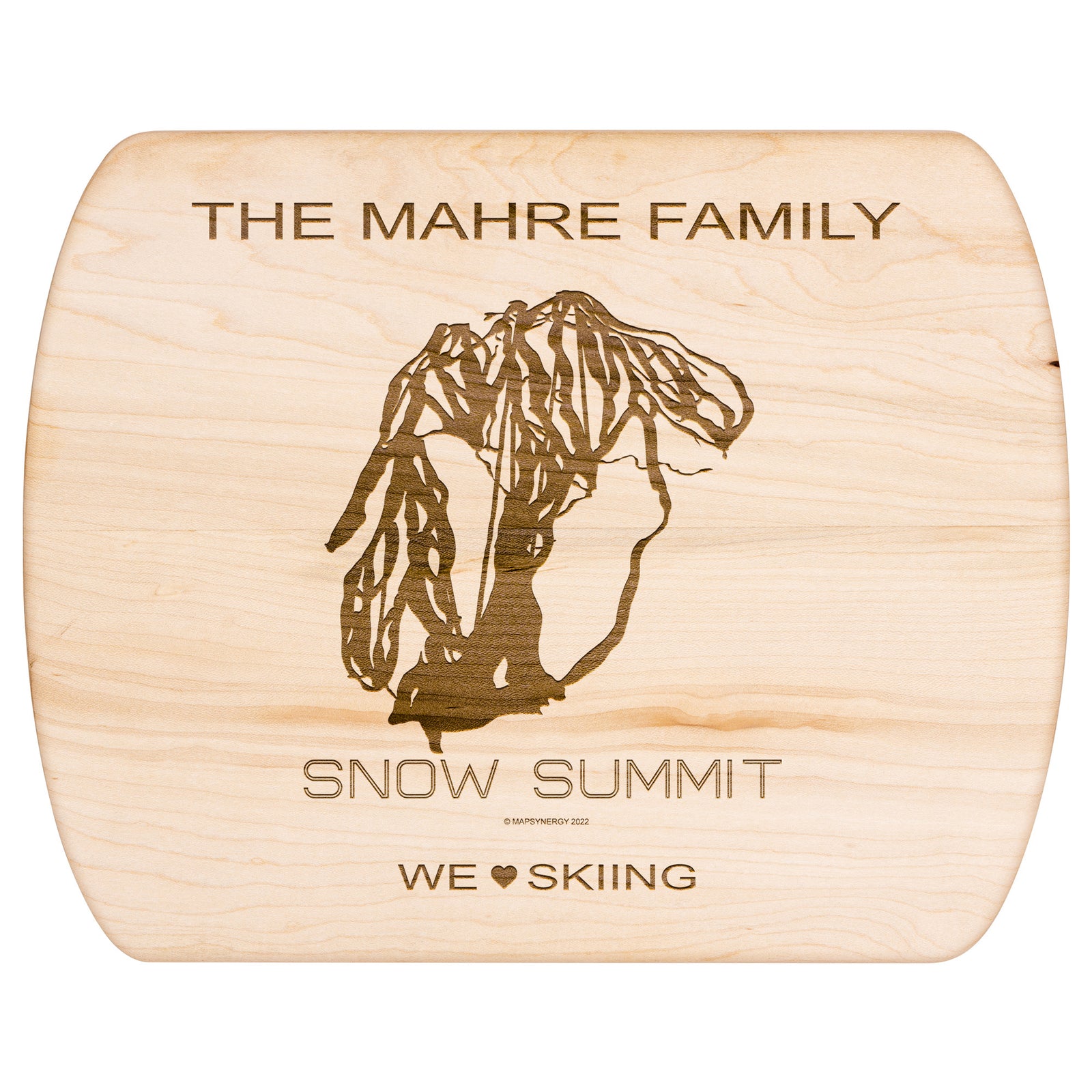 PERSONALIZED SNOW SUMMIT, CALIFORNIA SKI TRAIL MAP CUTTING BOARD