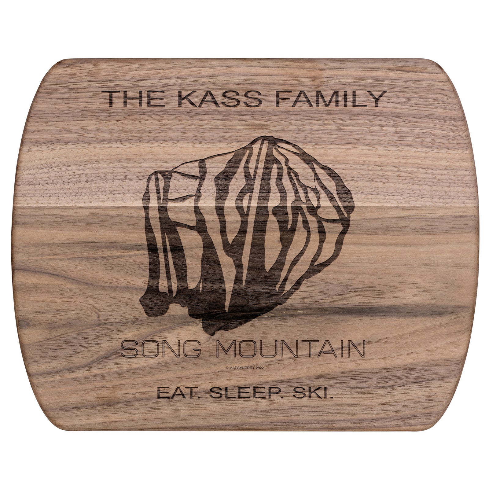 PERSONALIZED SONG MOUNTAIN, NEW YORK SKI TRAIL MAP CUTTING BOARD