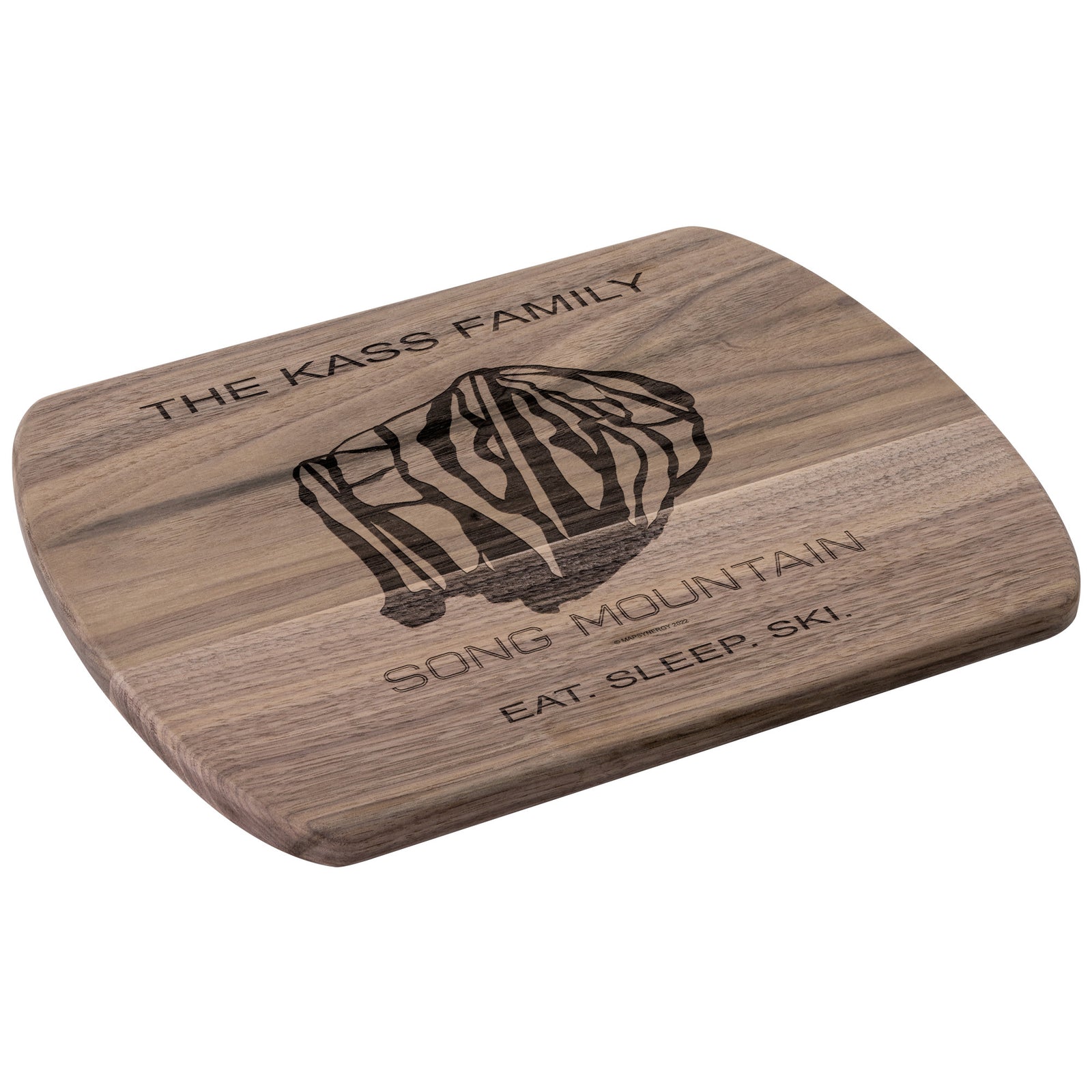 PERSONALIZED SONG MOUNTAIN, NEW YORK SKI TRAIL MAP CUTTING BOARD