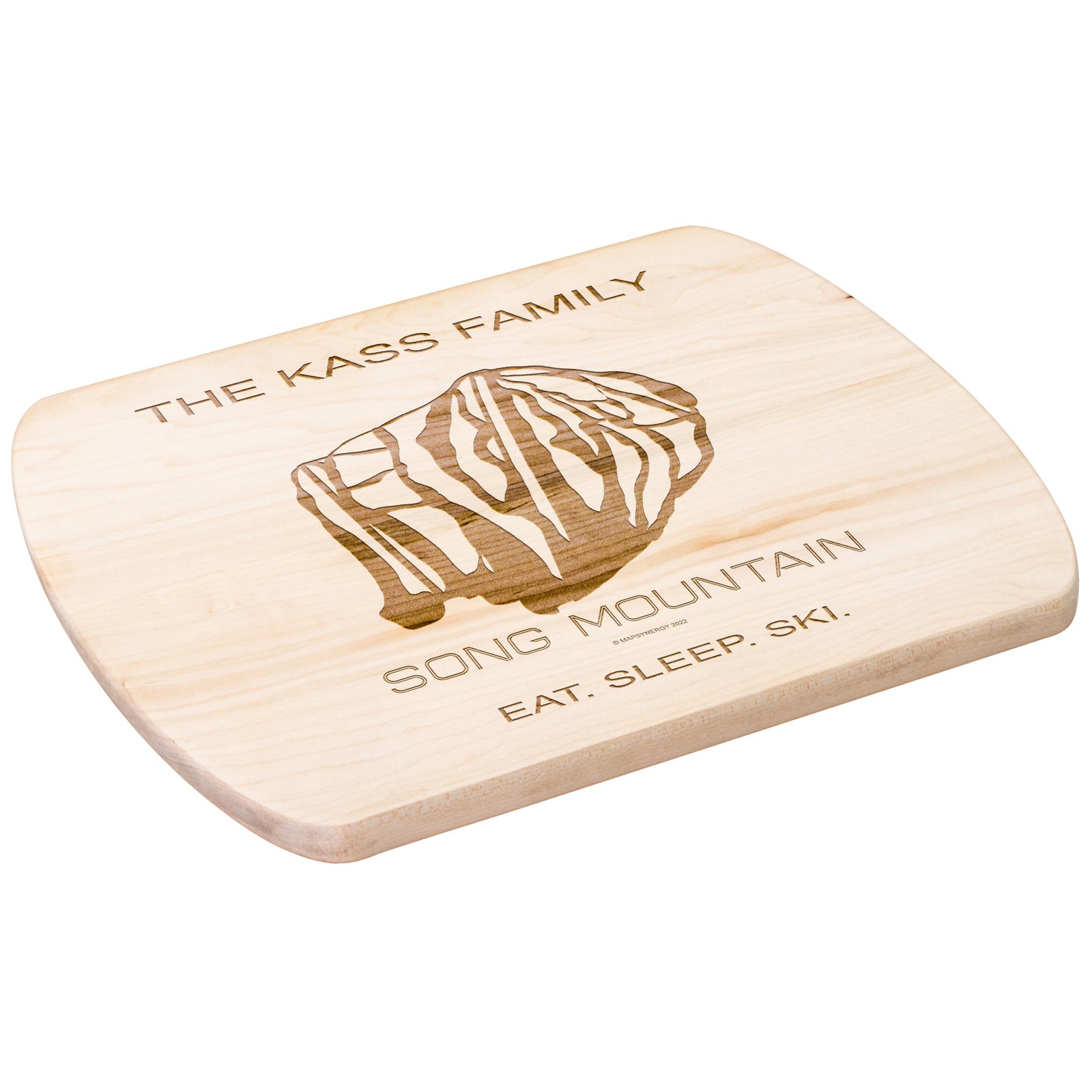 PERSONALIZED SONG MOUNTAIN, NEW YORK SKI TRAIL MAP CUTTING BOARD