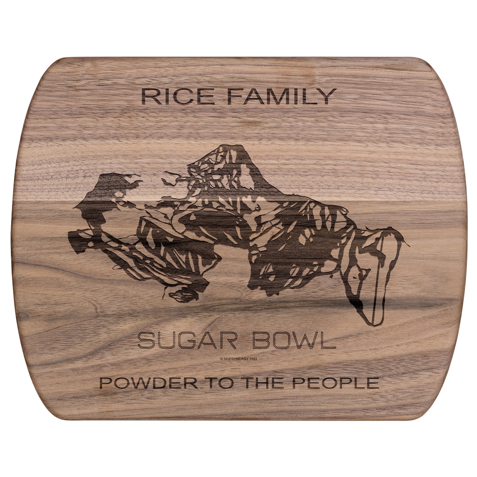 PERSONALIZED SUGAR BOWL, CALIFORNIA SKI TRAIL MAP CUTTING BOARD