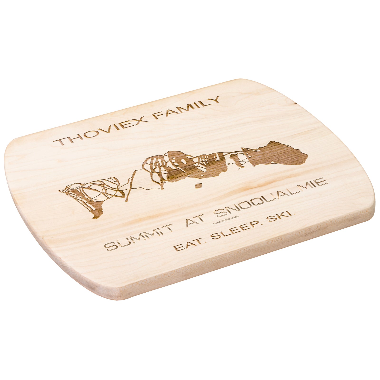 PERSONALIZED SUMMIT AT SNOQUALMIE, WASHINGTON SKI TRAIL MAP CUTTING BOARD