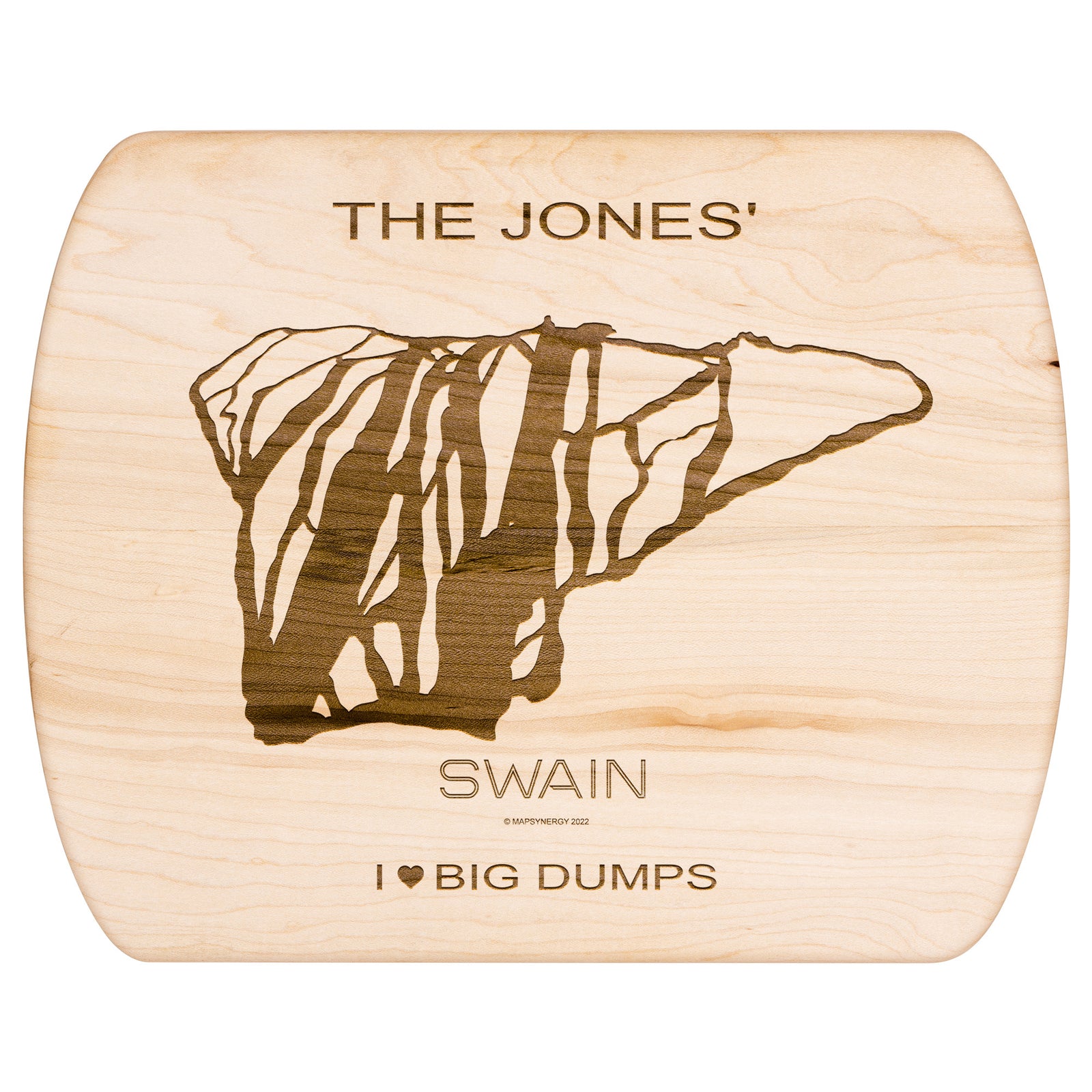 PERSONALIZED SWAIN, NEW YORK SKI TRAIL MAP CUTTING BOARD