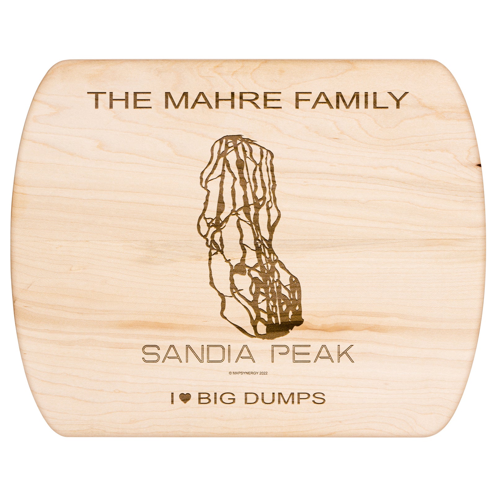 PERSONALIZED Sandia Peak , New Mexico SKI TRAIL MAP CUTTING BOARD