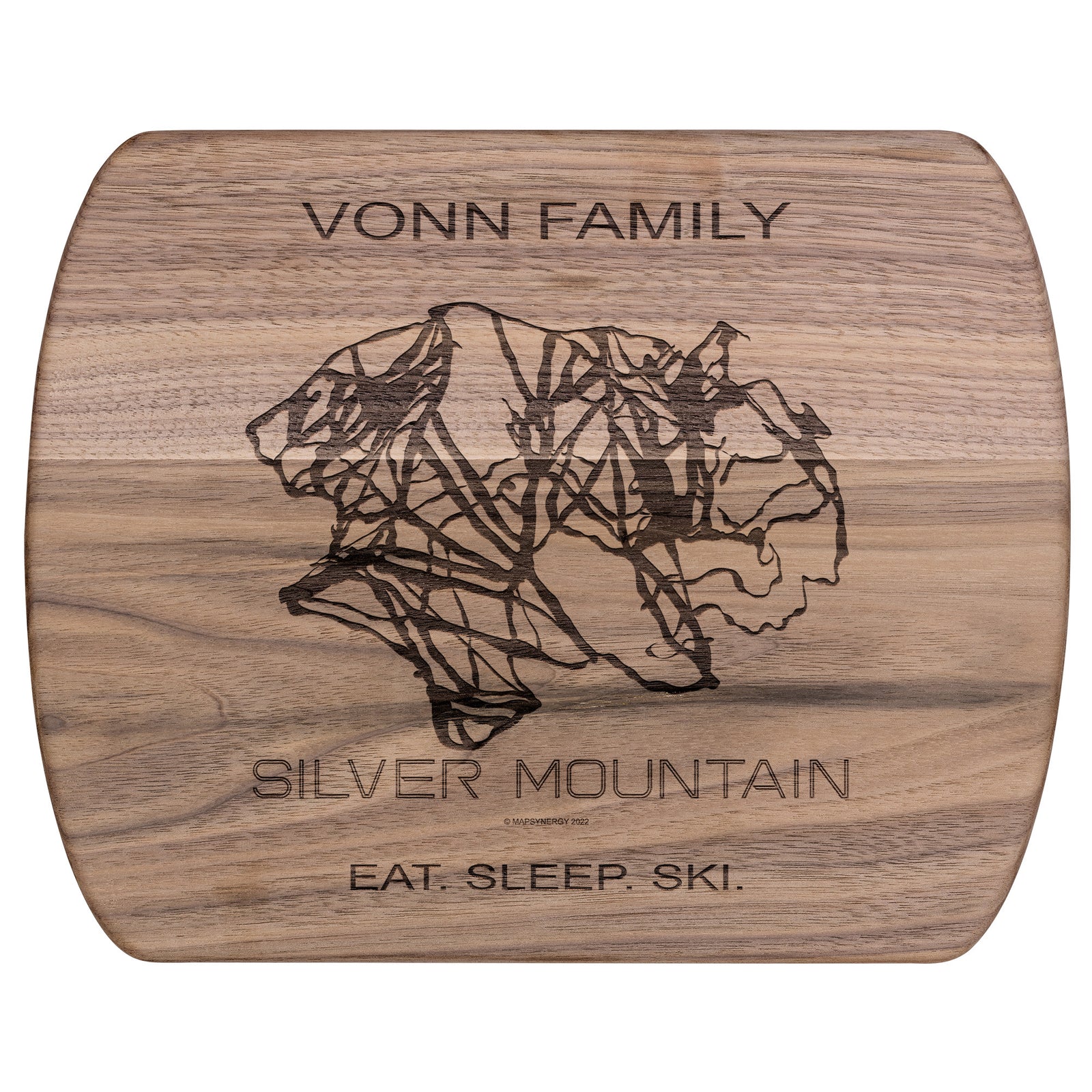 PERSONALIZED Silver Mountain, Idaho SKI TRAIL MAP CUTTING BOARD