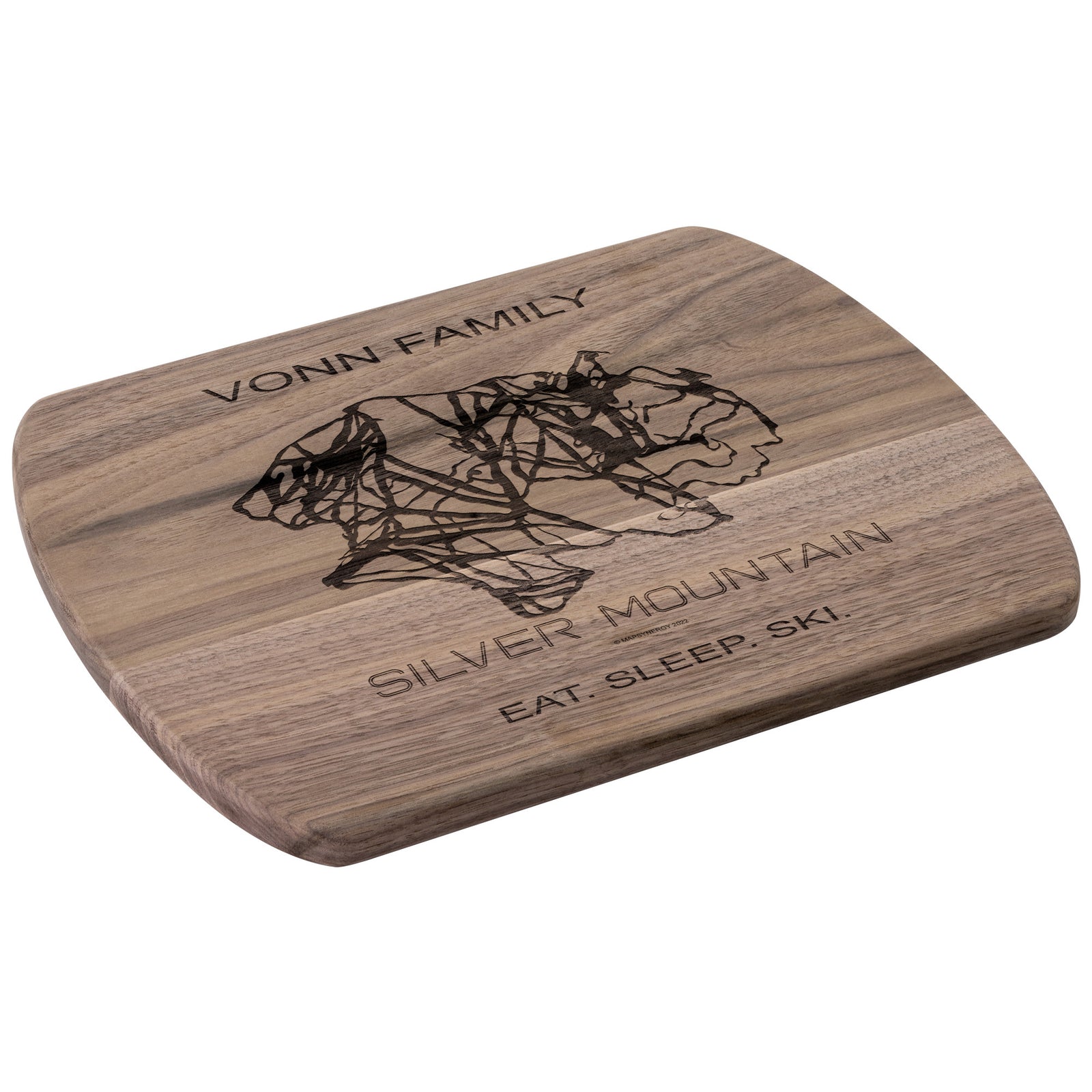 PERSONALIZED Silver Mountain, Idaho SKI TRAIL MAP CUTTING BOARD