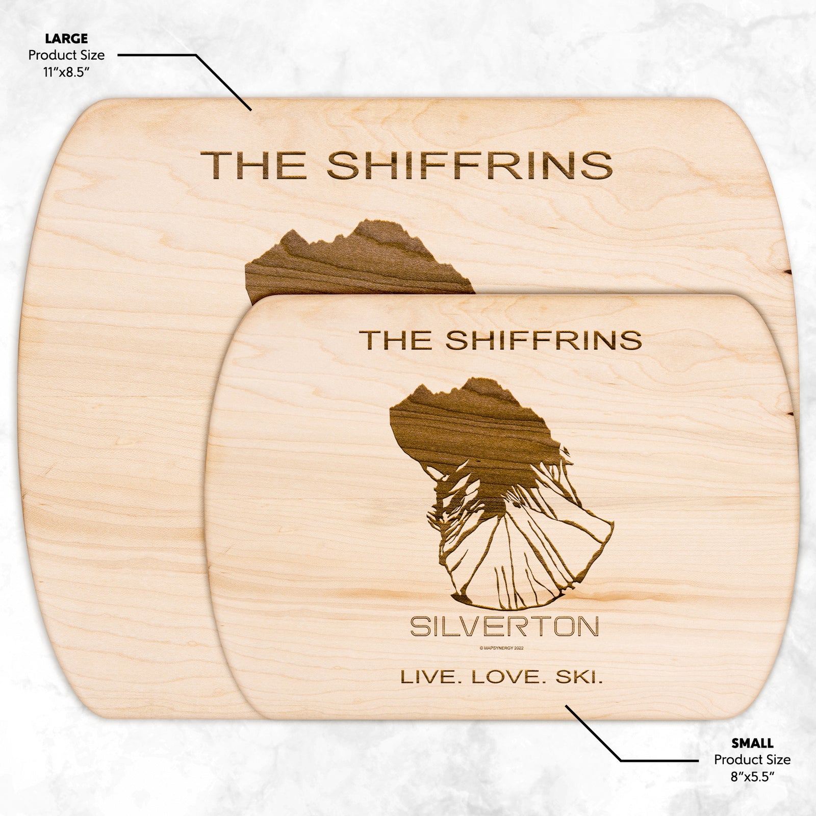 PERSONALIZED Silverton ,Colorado SKI TRAIL MAP CUTTING BOARD