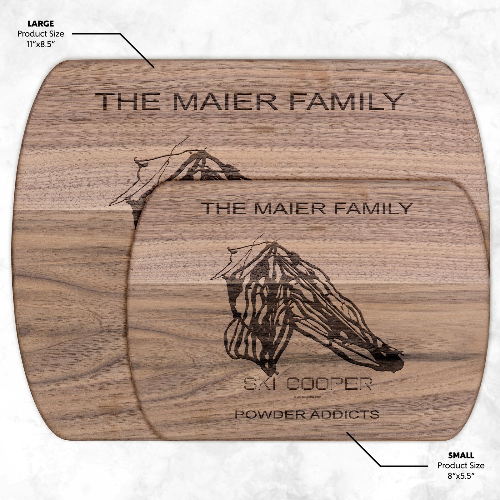 PERSONALIZED Ski Cooper ,Colorado SKI TRAIL MAP CUTTING BOARD