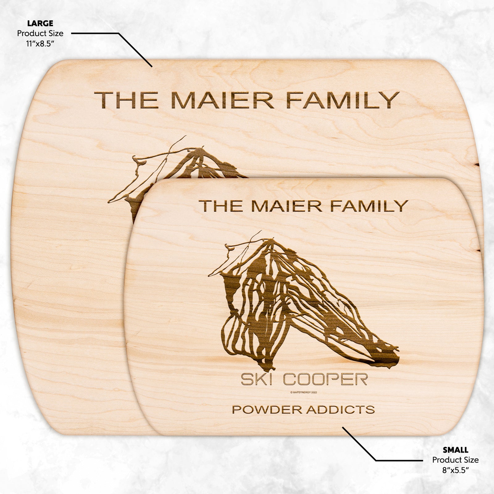 PERSONALIZED Ski Cooper ,Colorado SKI TRAIL MAP CUTTING BOARD