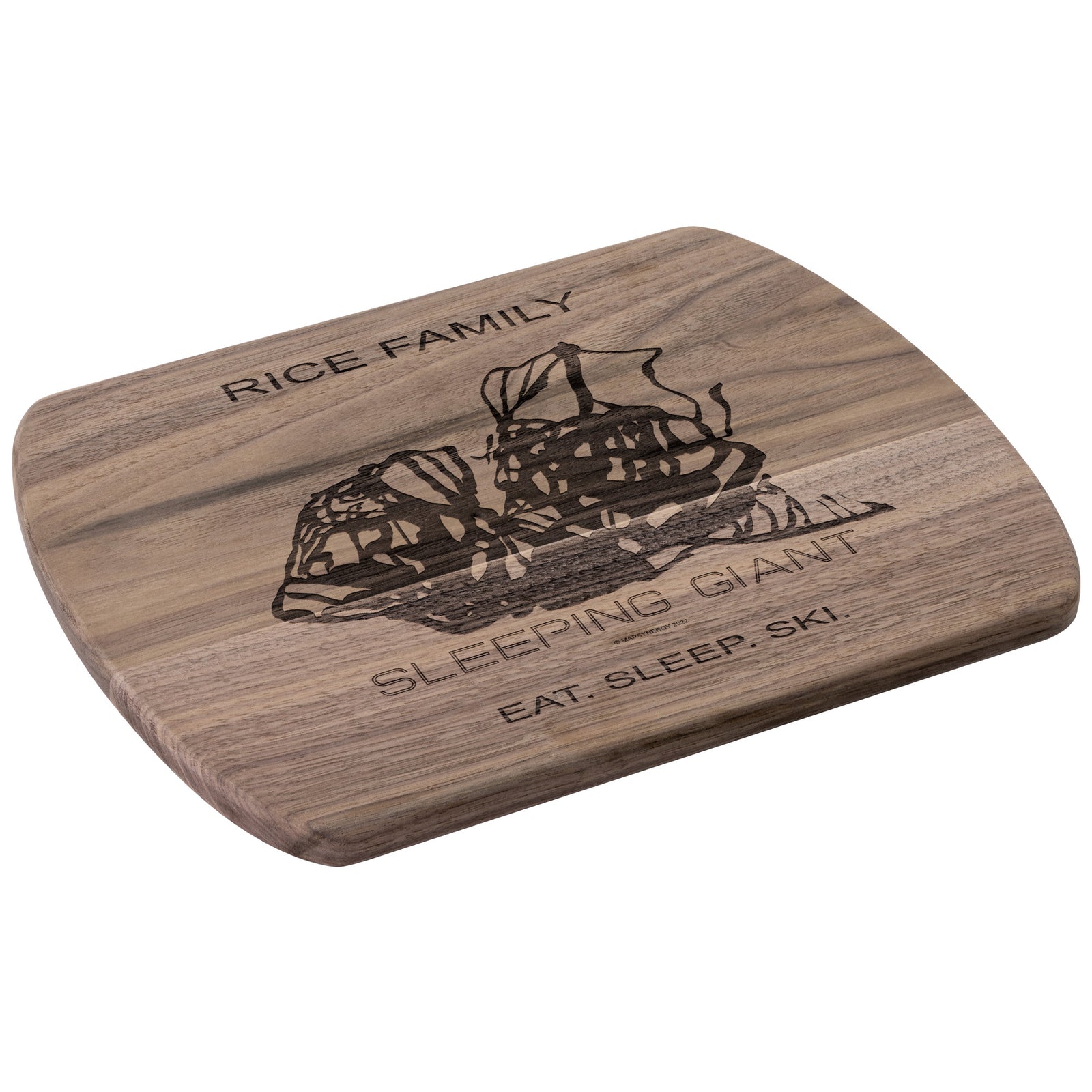 PERSONALIZED Sleeping Giant , Wyoming SKI TRAIL MAP CUTTING BOARD