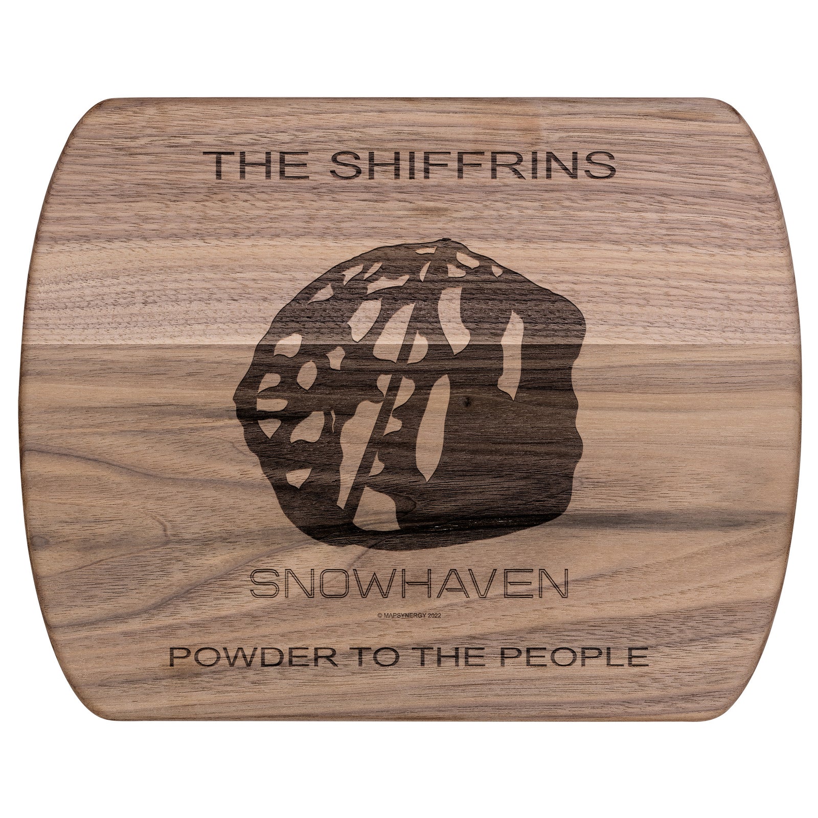 PERSONALIZED Snow haven, Idaho SKI TRAIL MAP CUTTING BOARD