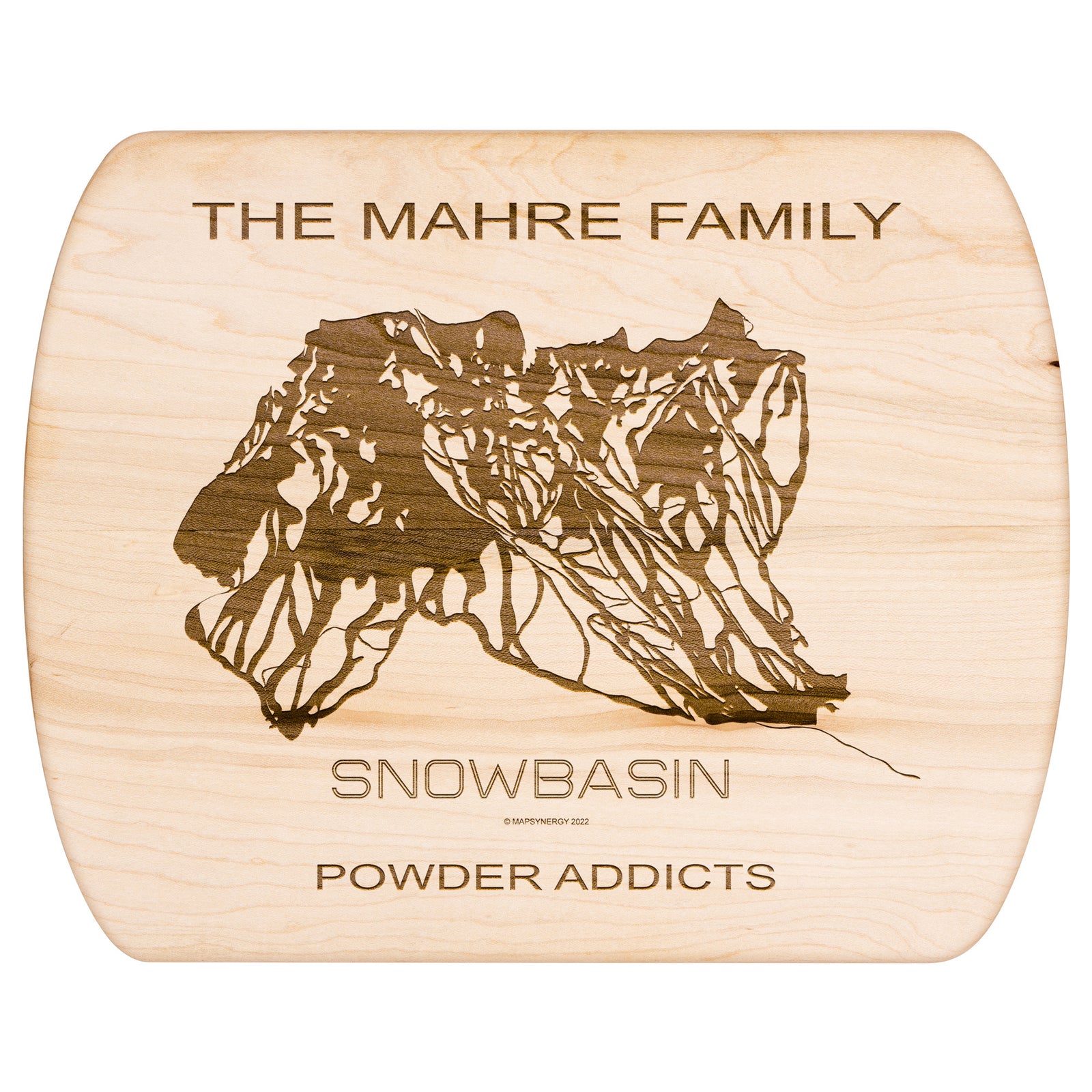 PERSONALIZED Snowbasin ,Utah SKI TRAIL MAP CUTTING BOARD