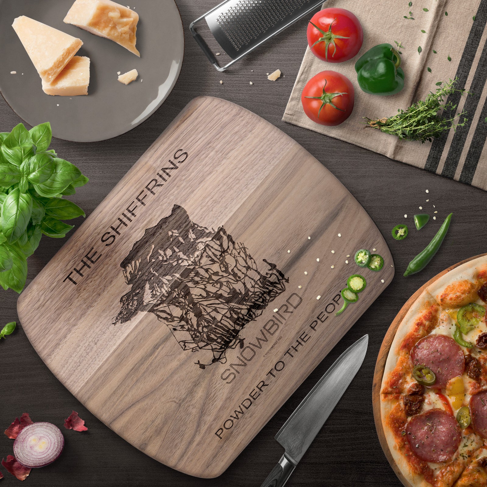 PERSONALIZED Snowbird ,Utah SKI TRAIL MAP CUTTING BOARD