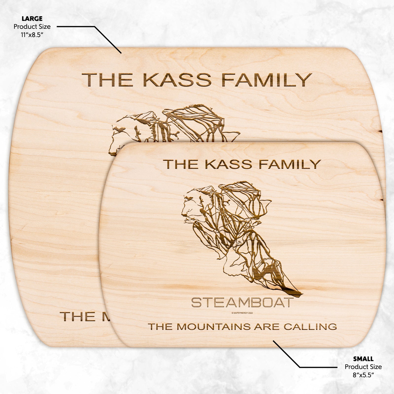 PERSONALIZED Steamboat ,Colorado SKI TRAIL MAP CUTTING BOARD