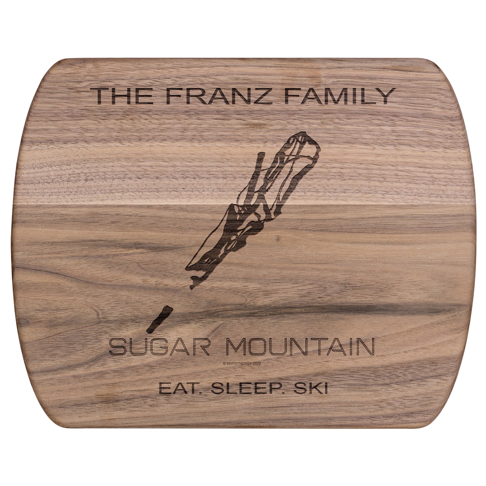 PERSONALIZED Sugar Mountain, North Carolina Ski Trail Map Cutting Board