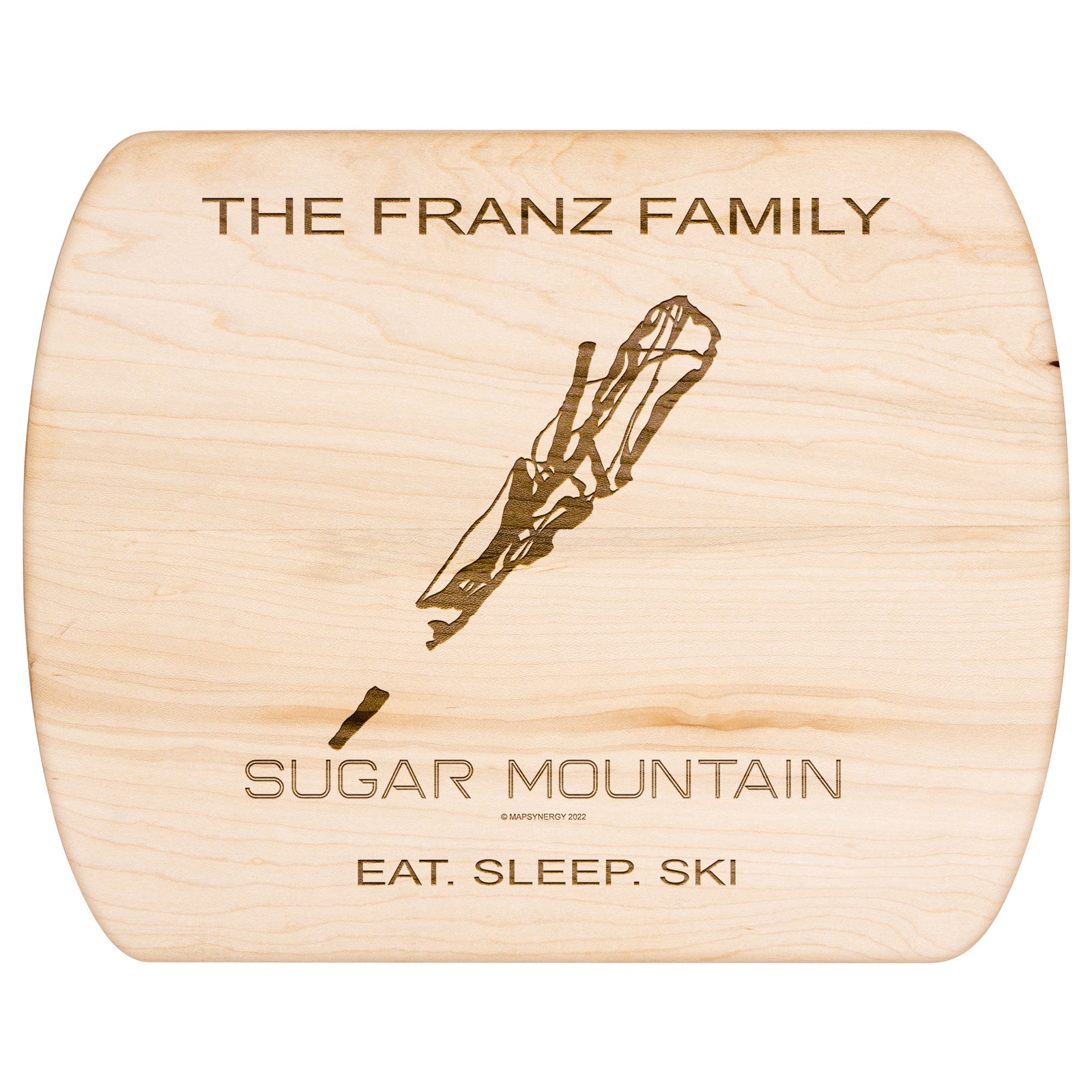 PERSONALIZED Sugar Mountain, North Carolina Ski Trail Map Cutting Board