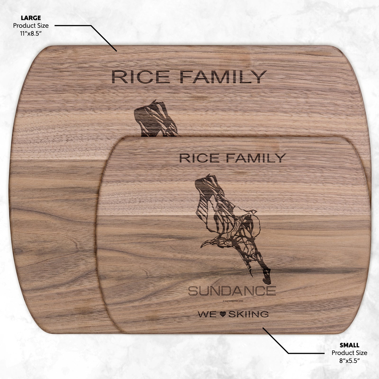 PERSONALIZED Sundance ,Utah SKI TRAIL MAP CUTTING BOARD