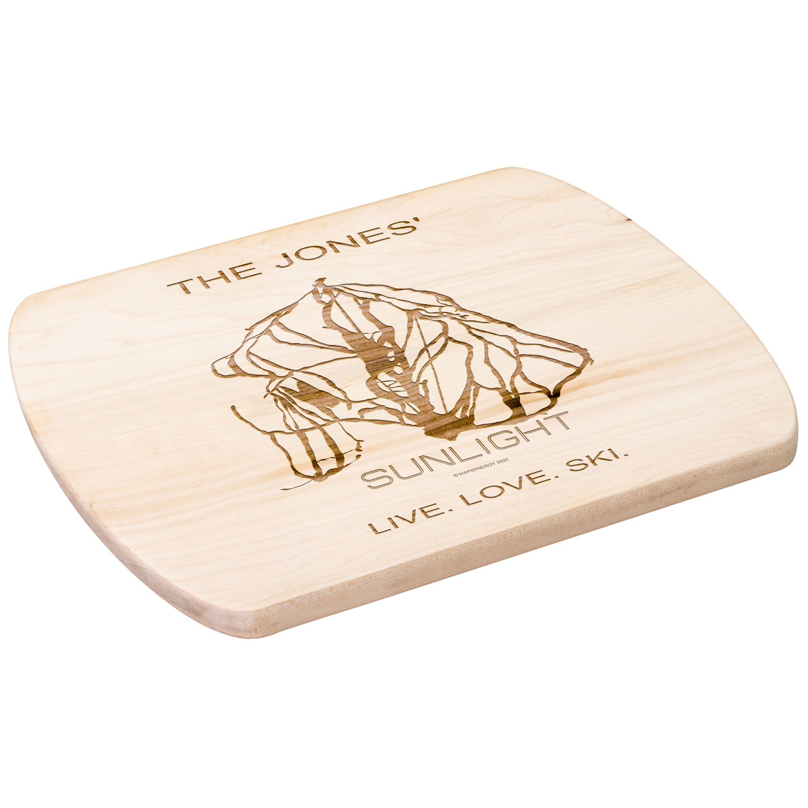 Personalized Sunlight Mountain Resort, Colorado Ski Trail Map cutting board