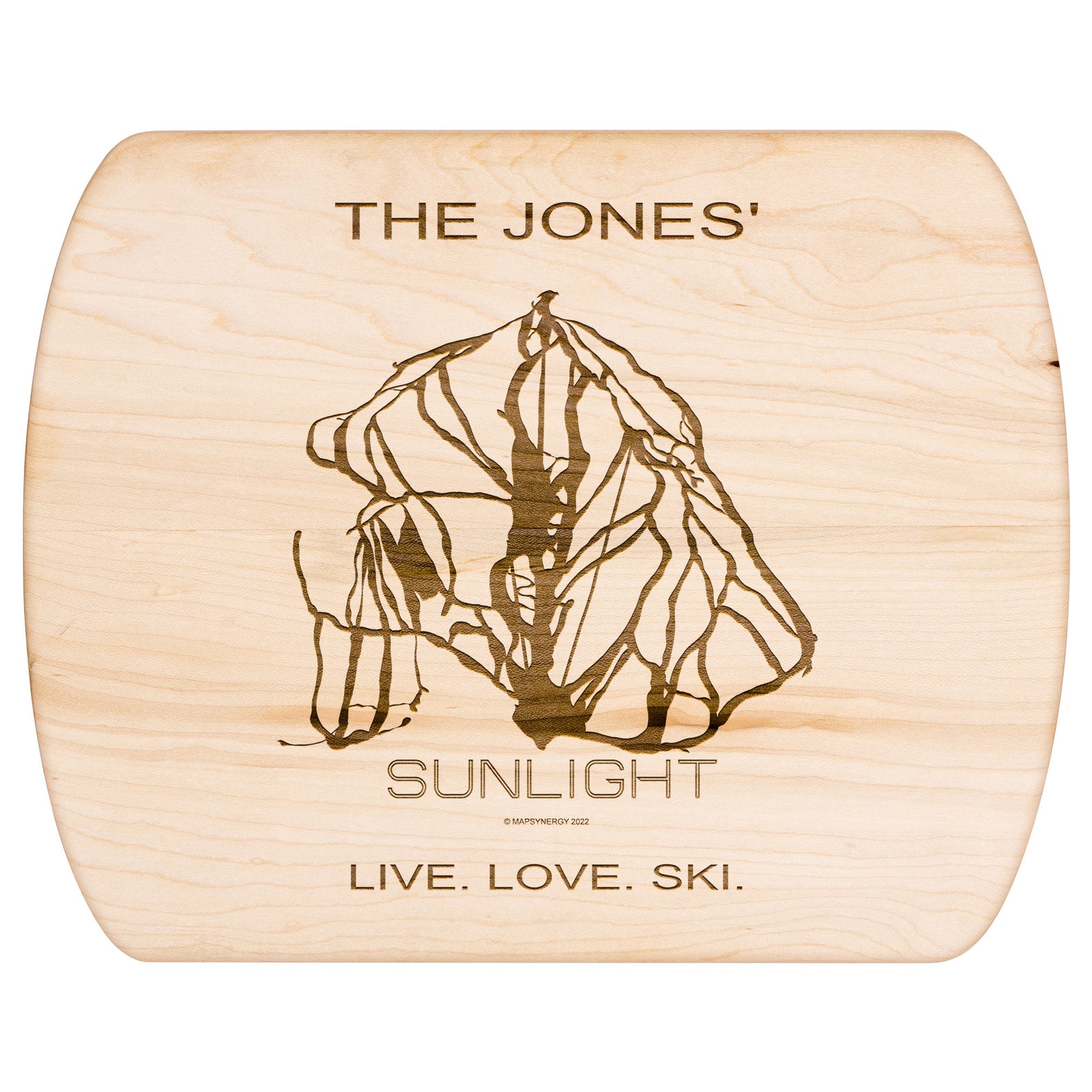 Personalized Sunlight Mountain Resort, Colorado Ski Trail Map cutting board