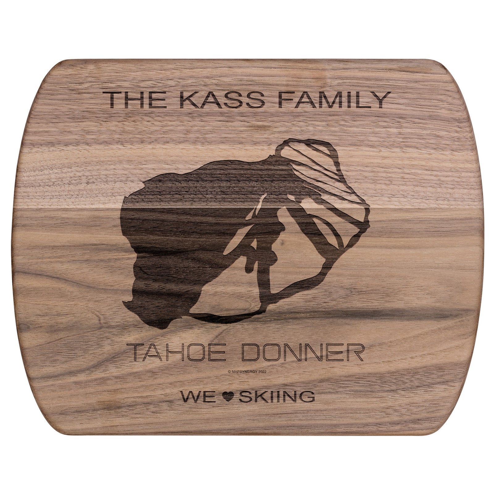 PERSONALIZED TAHOE DONNER, CALIFORNIA SKI TRAIL MAP CUTTING BOARD
