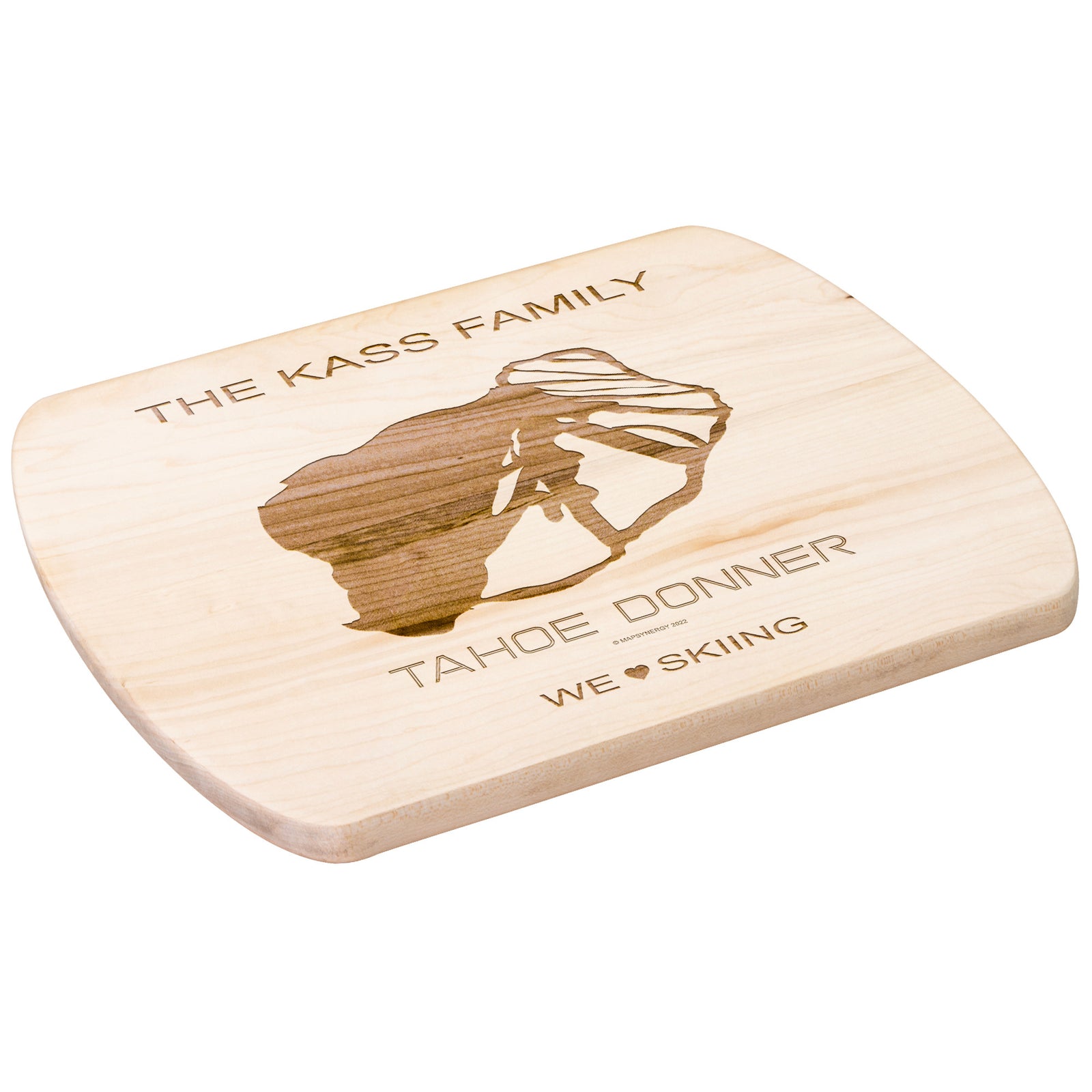 PERSONALIZED TAHOE DONNER, CALIFORNIA SKI TRAIL MAP CUTTING BOARD