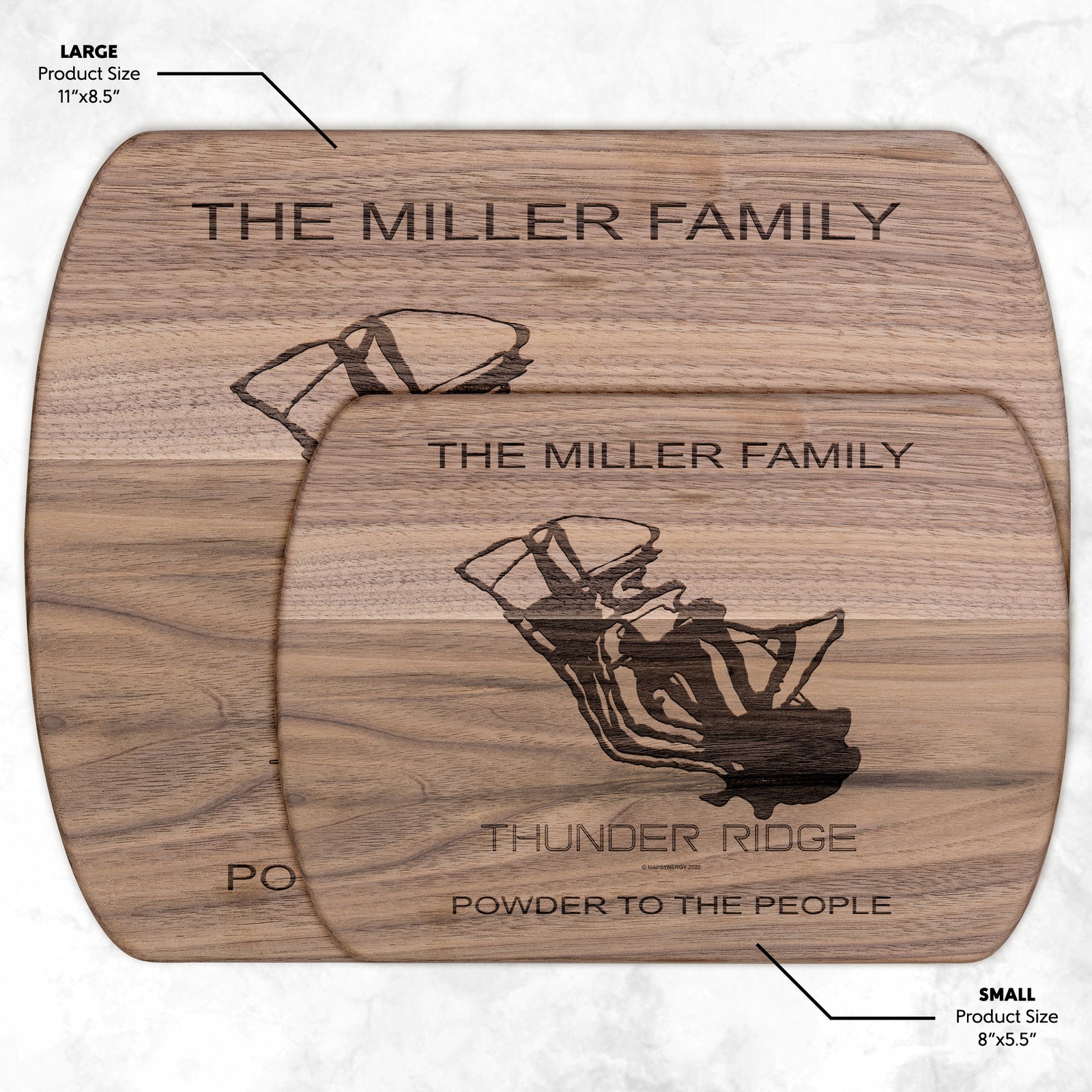 PERSONALIZED THUNDER RIDGE, NEW YORK SKI TRAIL MAP CUTTING BOARD