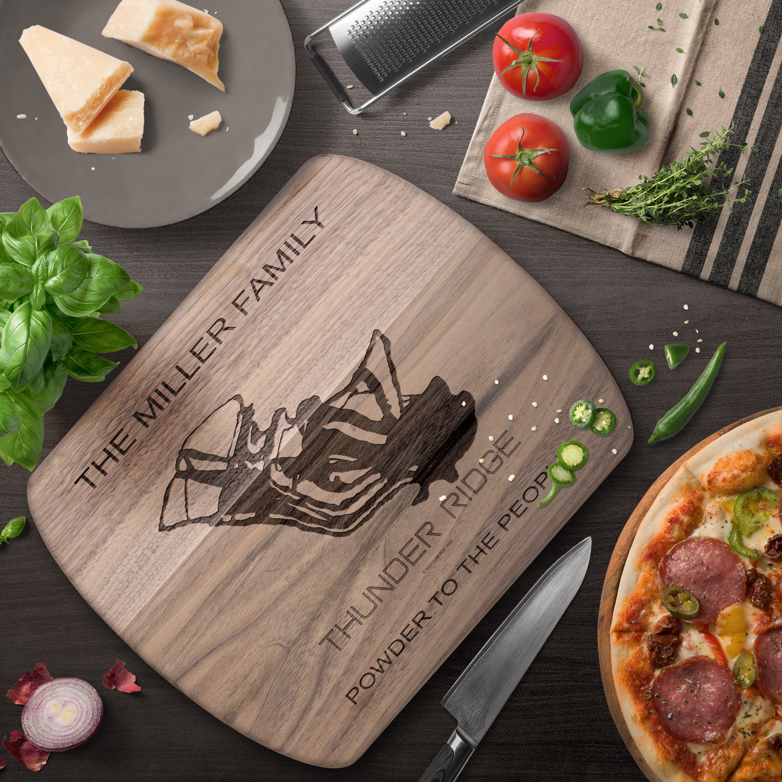 PERSONALIZED THUNDER RIDGE, NEW YORK SKI TRAIL MAP CUTTING BOARD
