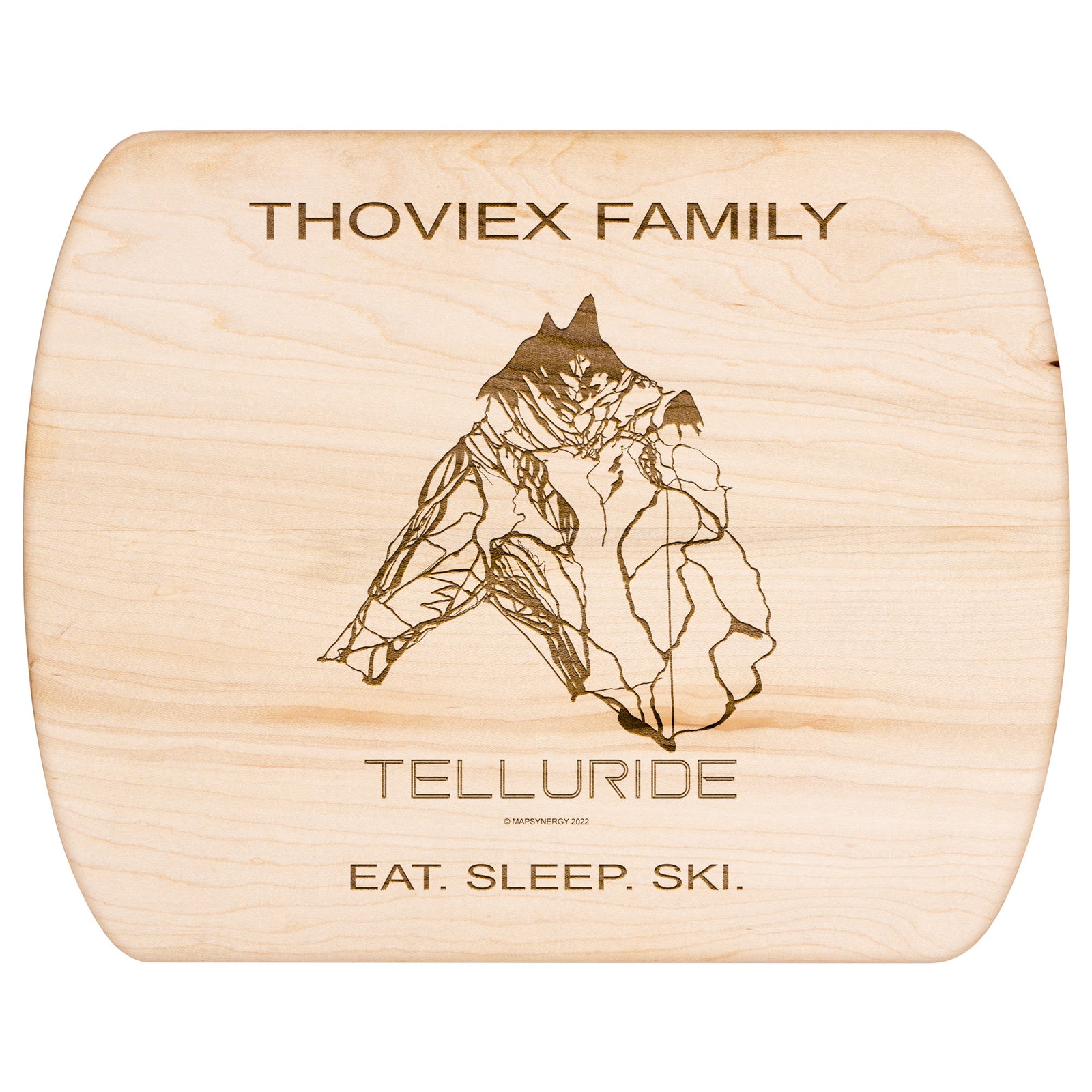 PERSONALIZED Telluride ,Colorado SKI TRAIL MAP CUTTING BOARD