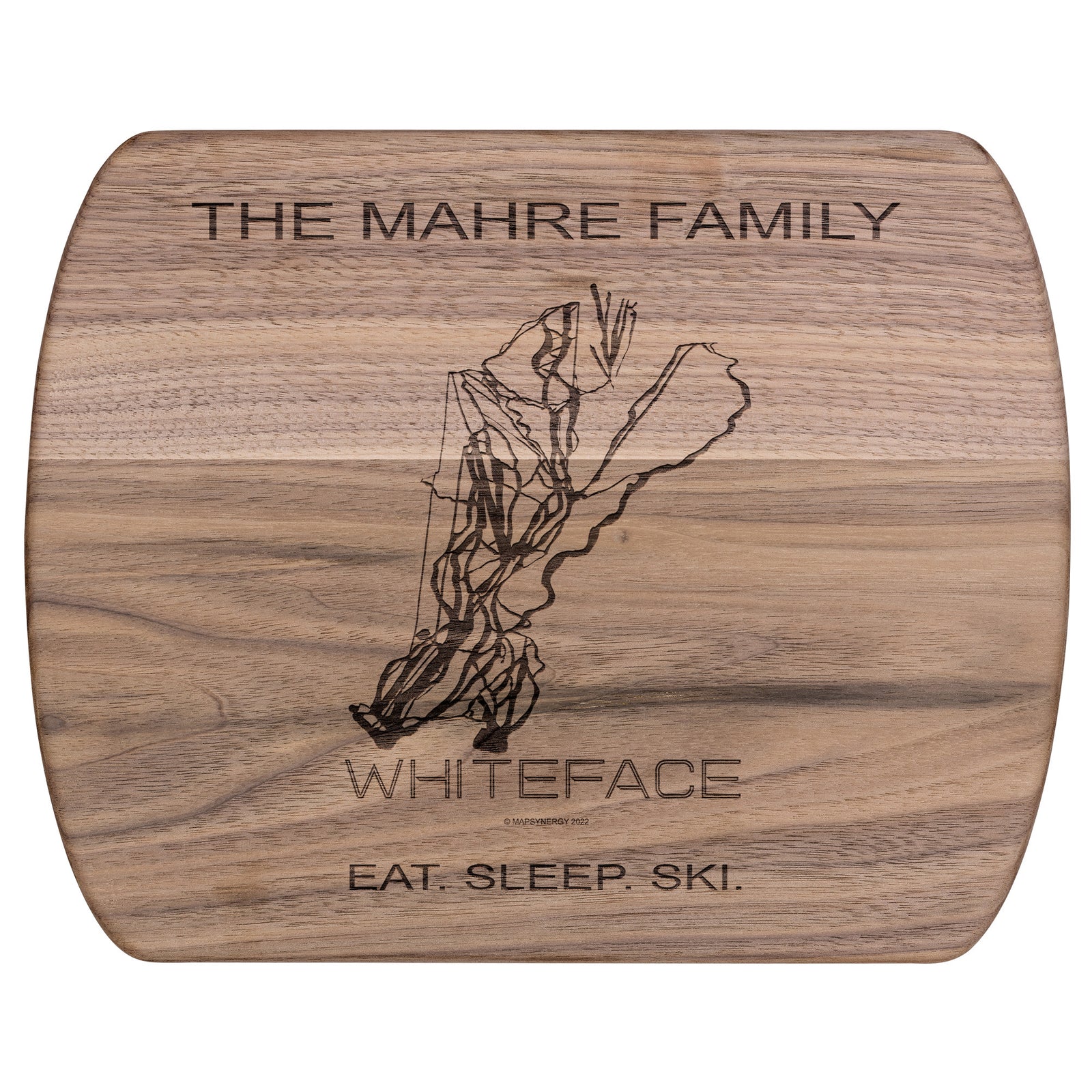 PERSONALIZED WHITEFACE, NEW YORK SKI TRAIL MAP CUTTING BOARD