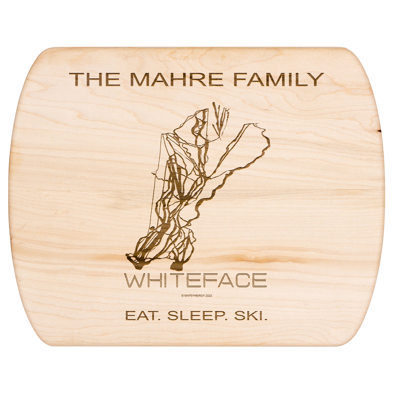 PERSONALIZED WHITEFACE, NEW YORK SKI TRAIL MAP CUTTING BOARD