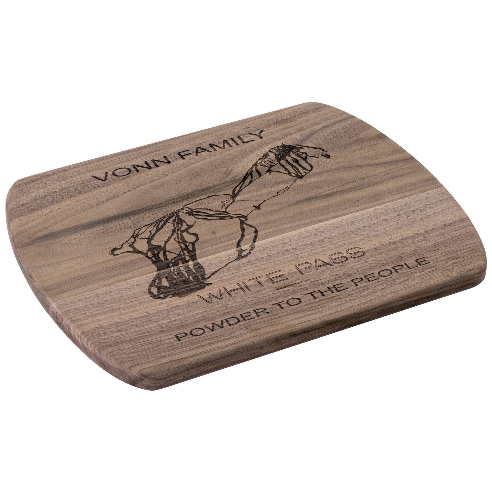PERSONALIZED WHITE PASS, WASHINGTON SKI TRAIL MAP CUTTING BOARD