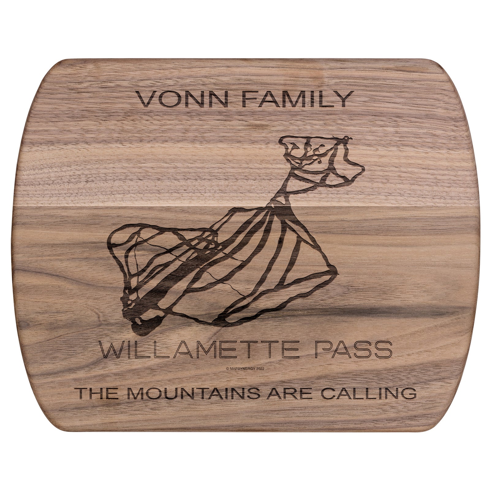 PERSONALIZED WILLAMETTE PASS,OREGON SKI TRAIL MAP CUTTING BOARD