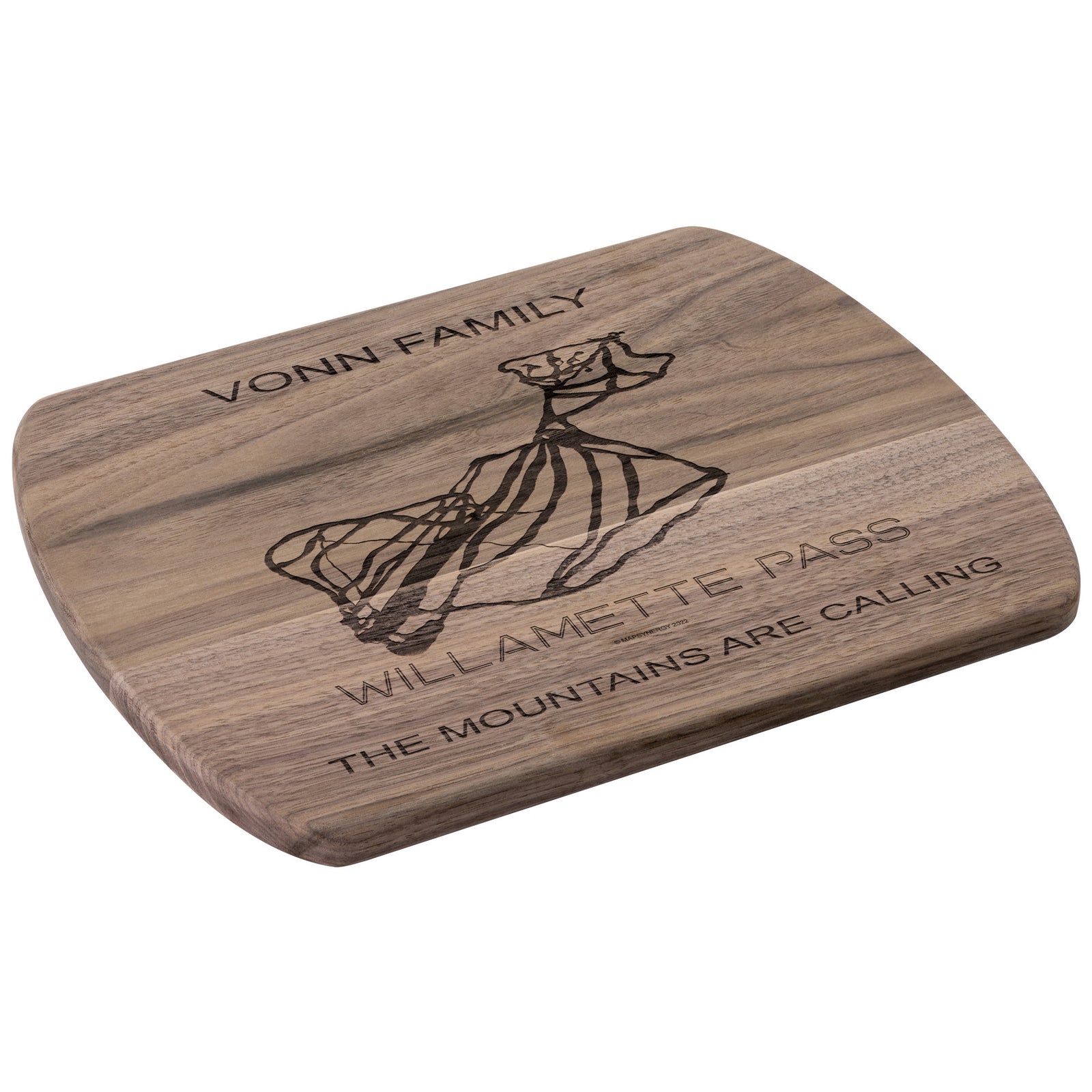 PERSONALIZED WILLAMETTE PASS,OREGON SKI TRAIL MAP CUTTING BOARD