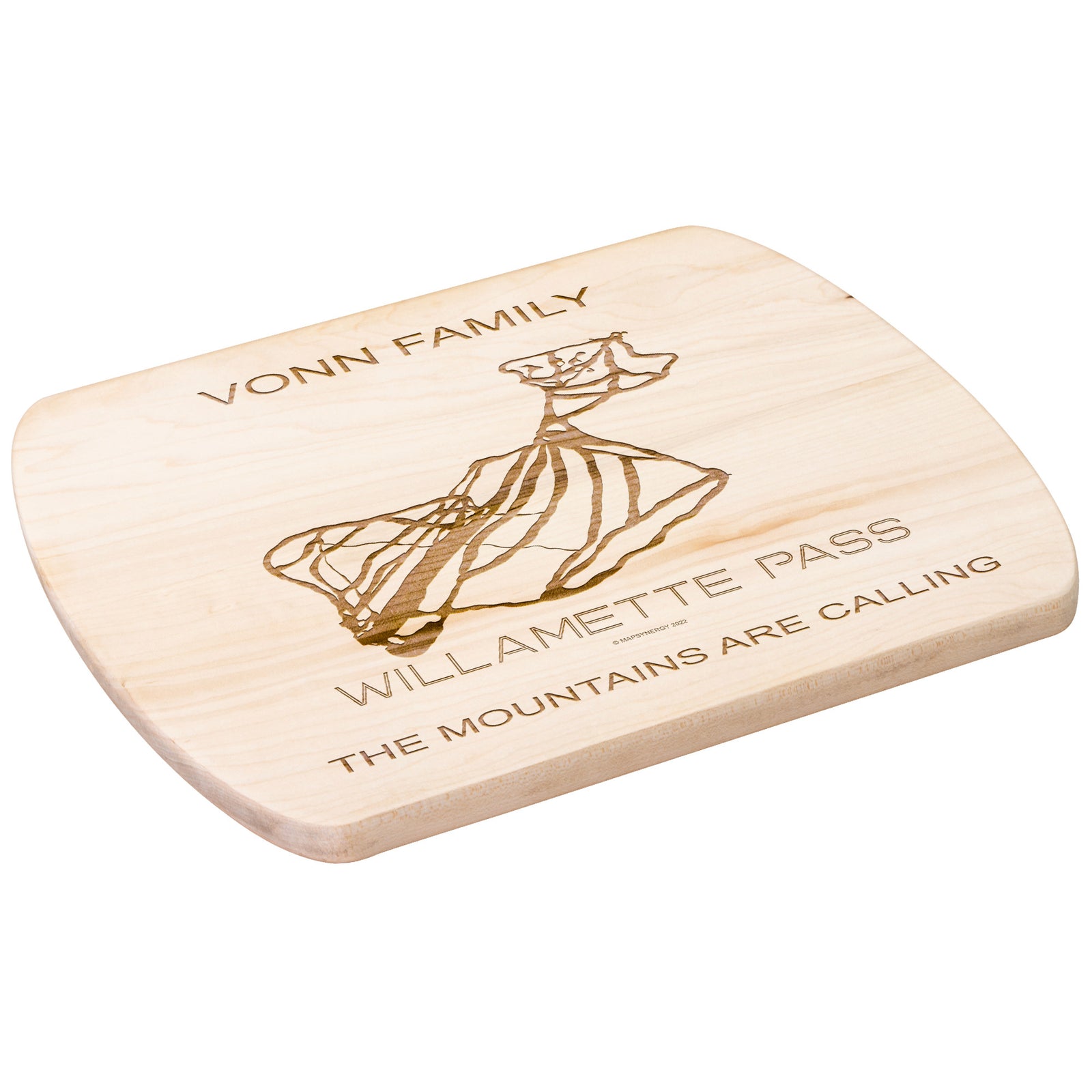 PERSONALIZED WILLAMETTE PASS,OREGON SKI TRAIL MAP CUTTING BOARD
