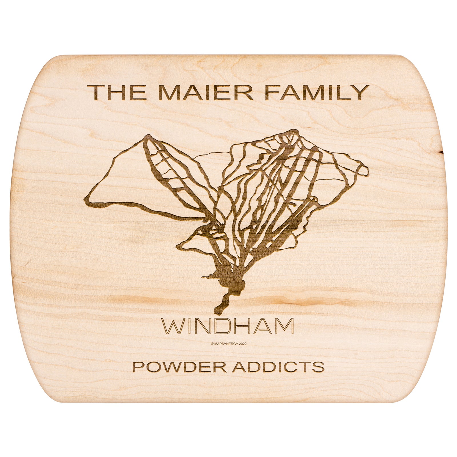PERSONALIZED WINDHAM, NEW YORK SKI TRAIL MAP CUTTING BOARD