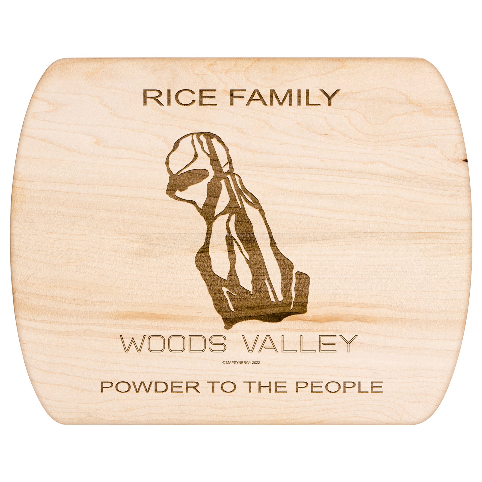 PERSONALIZED WOODS VALLEY, NEW YORK SKI TRAIL MAP CUTTING BOARD