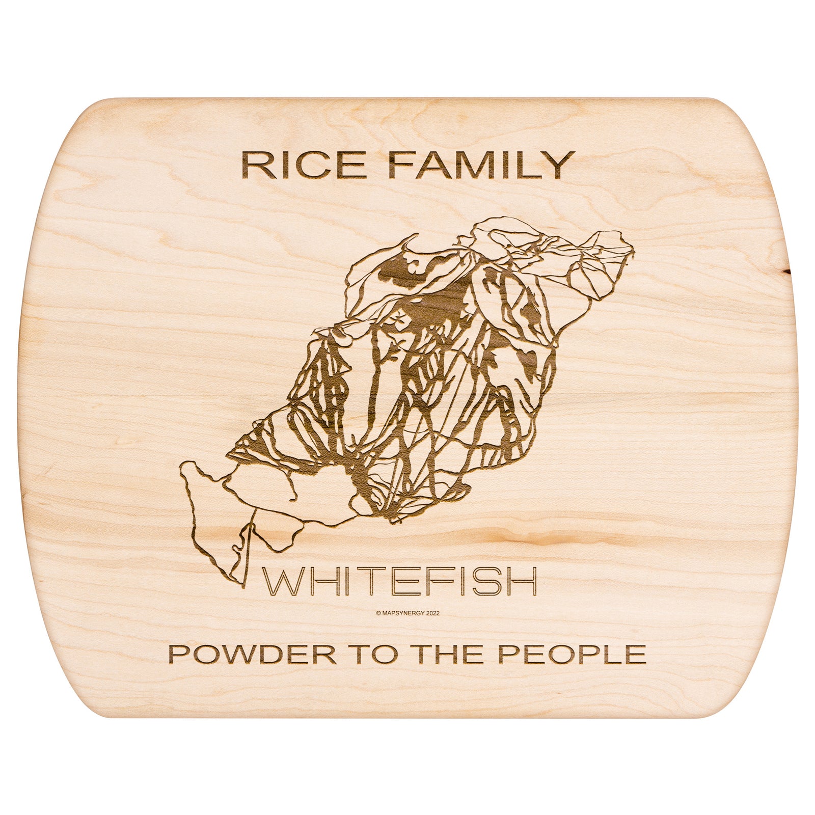 PERSONALIZED Whitefish , Montana SKI TRAIL MAP CUTTING BOARD