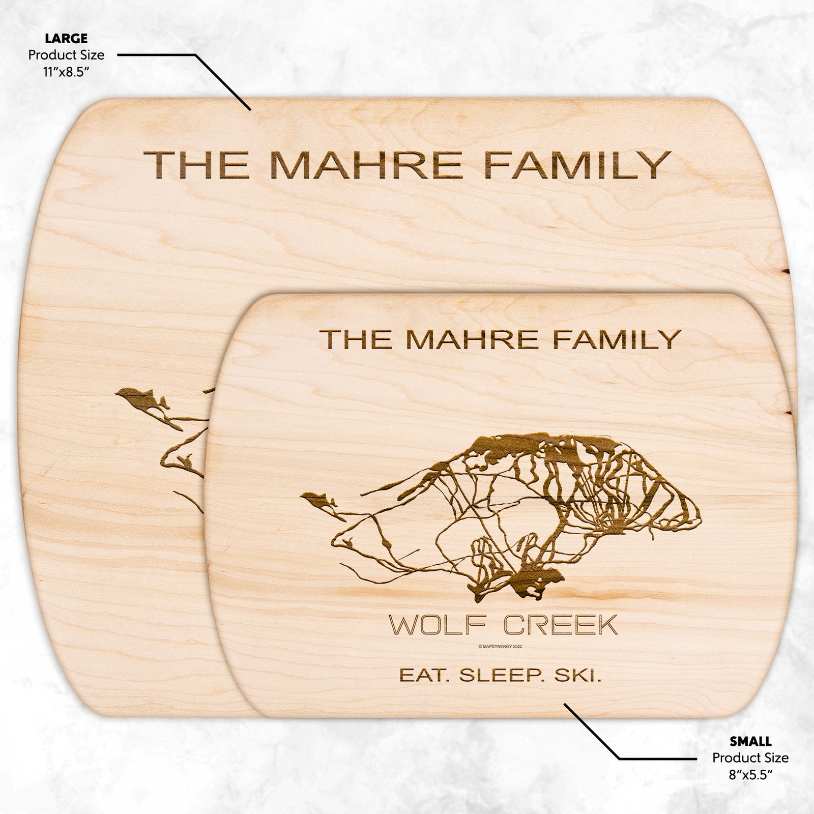 PERSONALIZED Wolf Creek ,Colorado SKI TRAIL MAP CUTTING BOARD