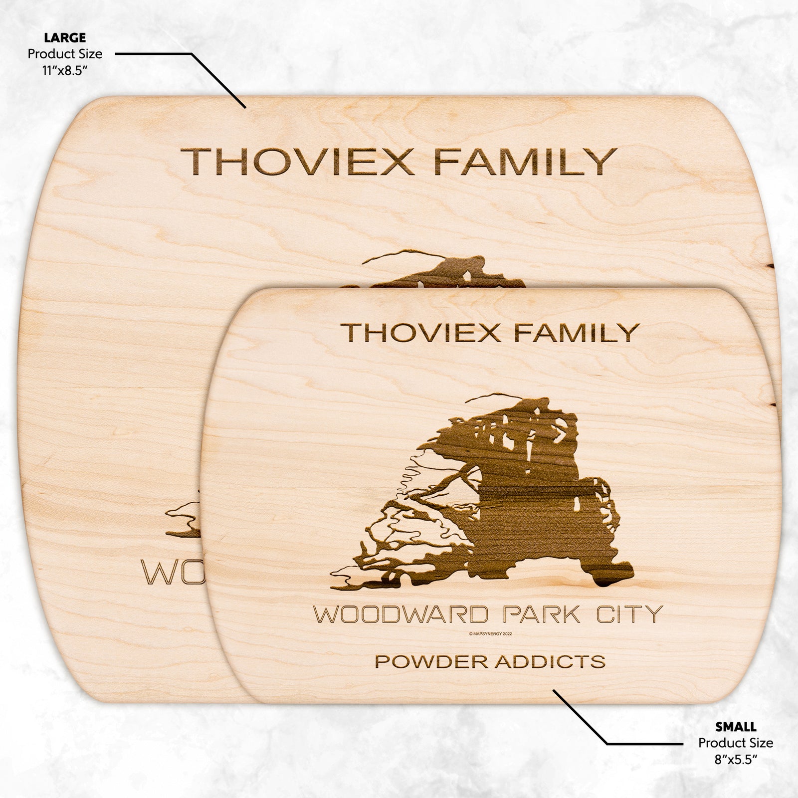 PERSONALIZED Woodward Park City ,Utah SKI TRAIL MAP CUTTING BOARD