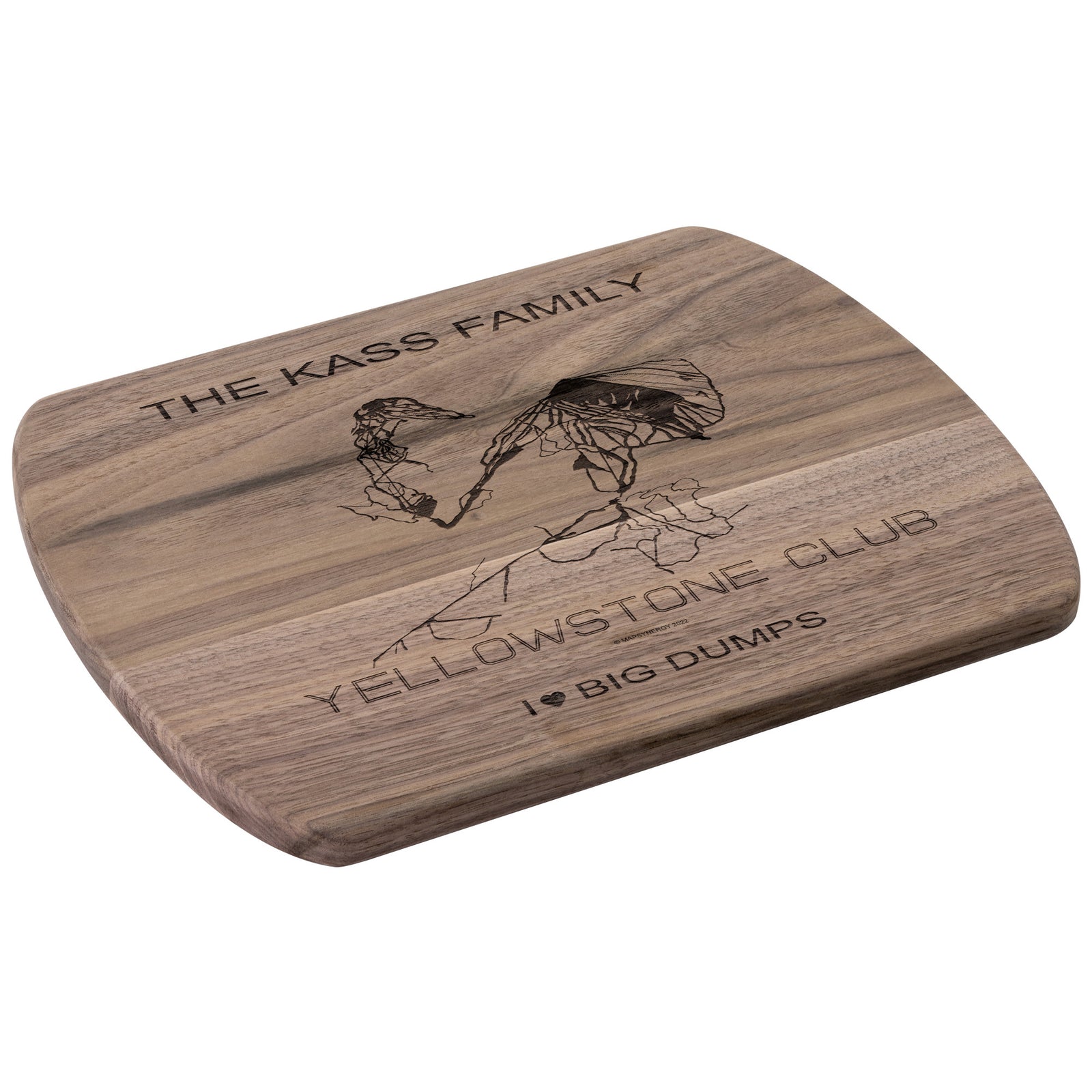 PERSONALIZED Yellowstone Club , Montana SKI TRAIL MAP CUTTING BOARD