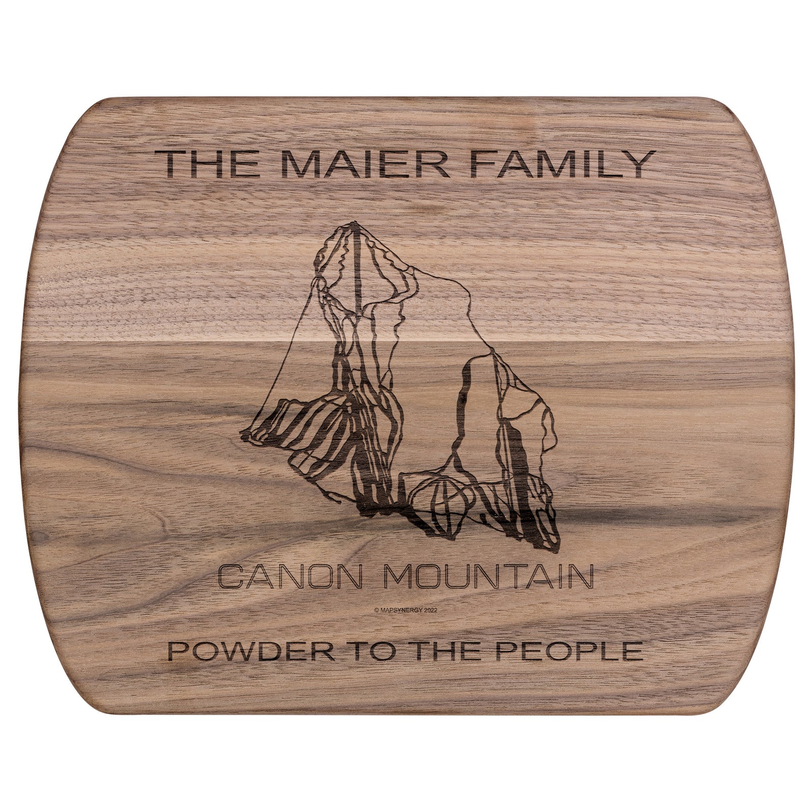 PERSONALIZED Cannon Mountain, New Hampshire SKI TRAIL MAP CUTTING BOARD