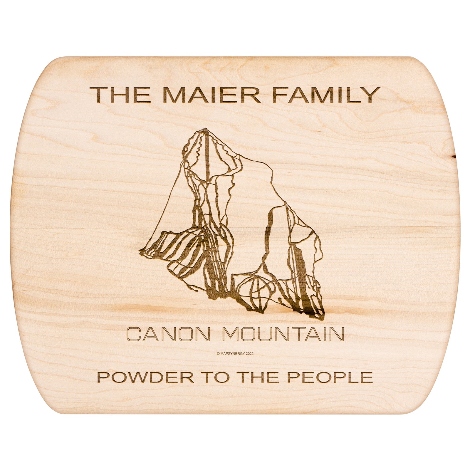 PERSONALIZED Cannon Mountain, New Hampshire SKI TRAIL MAP CUTTING BOARD