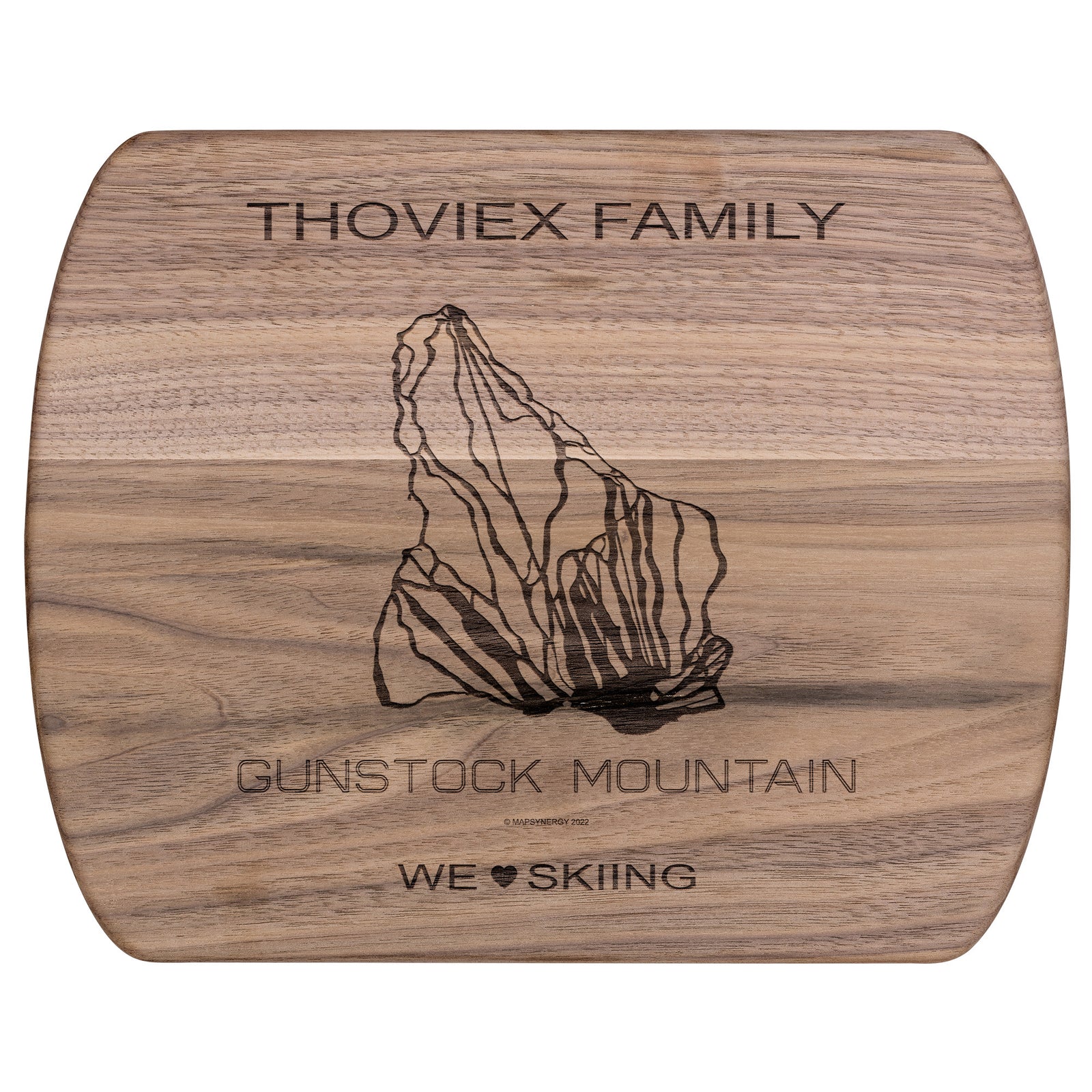 PERSONALIZED Gunstock Mountain, New Hampshire SKI TRAIL MAP CUTTING BOARD