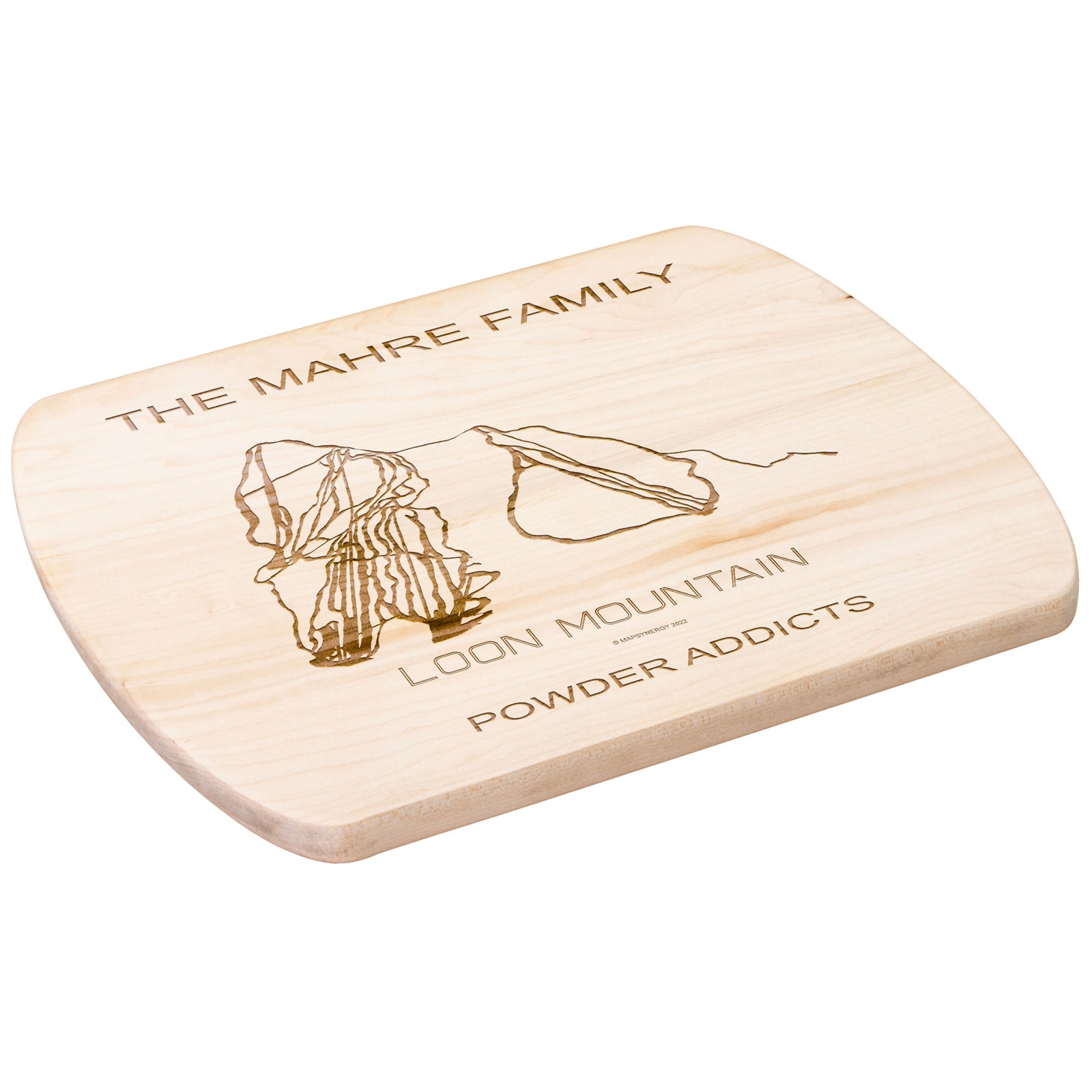 PERSONALIZED Loon Mountain, New Hampshire SKI TRAIL MAP CUTTING BOARD