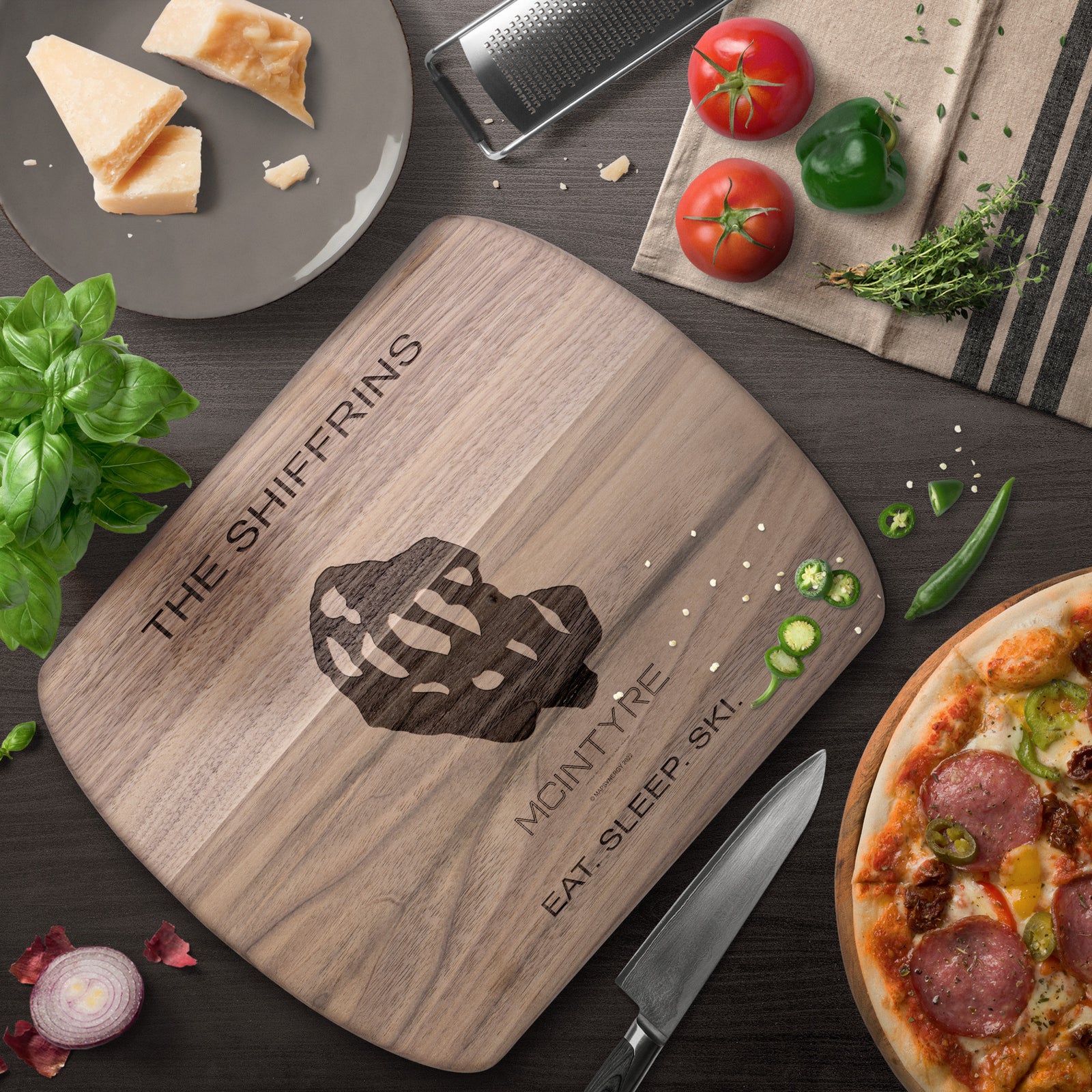 PERSONALIZED McIntyre, New Hampshire SKI TRAIL MAP CUTTING BOARD